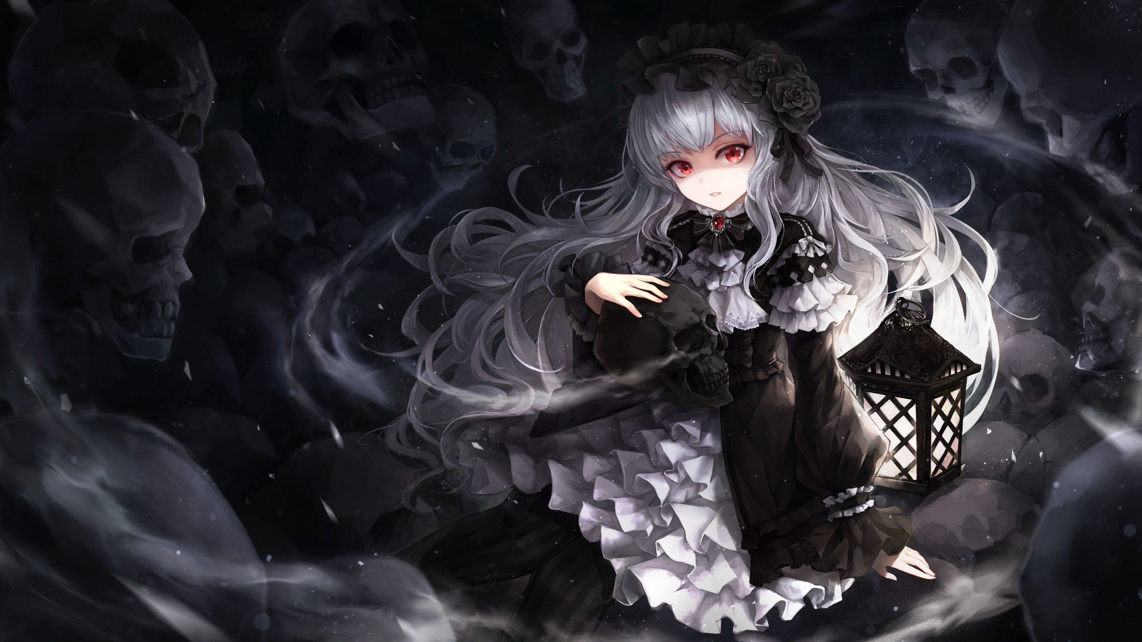 Dark anime girl, Android wallpaper, Anime charm, Cute goth aesthetics, 3840x2160 4K Desktop