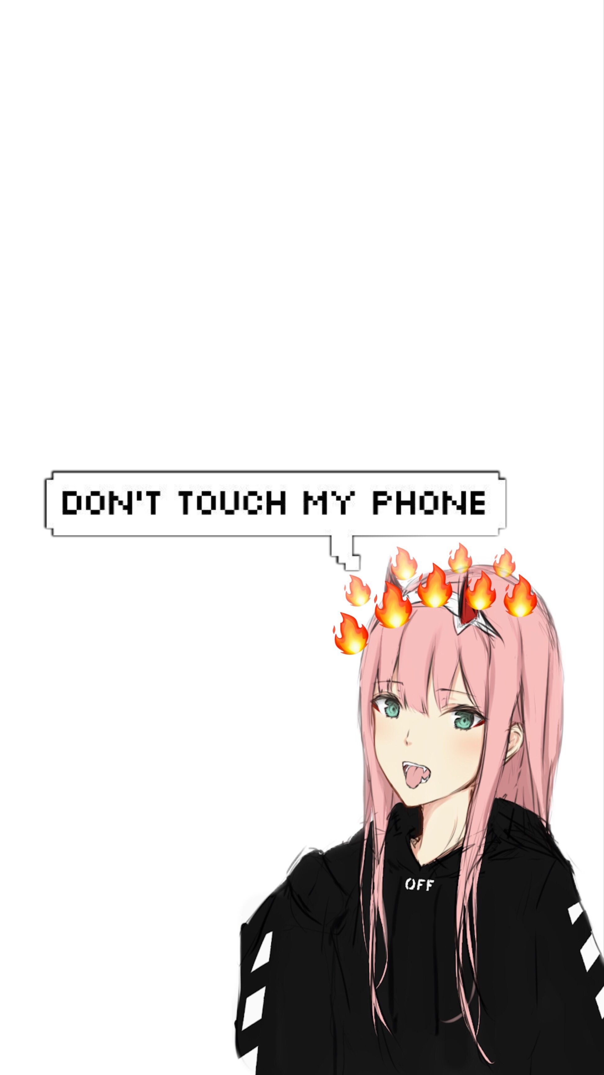 Zero Two, Don't Touch My Phone Wallpaper, 1950x3470 HD Phone