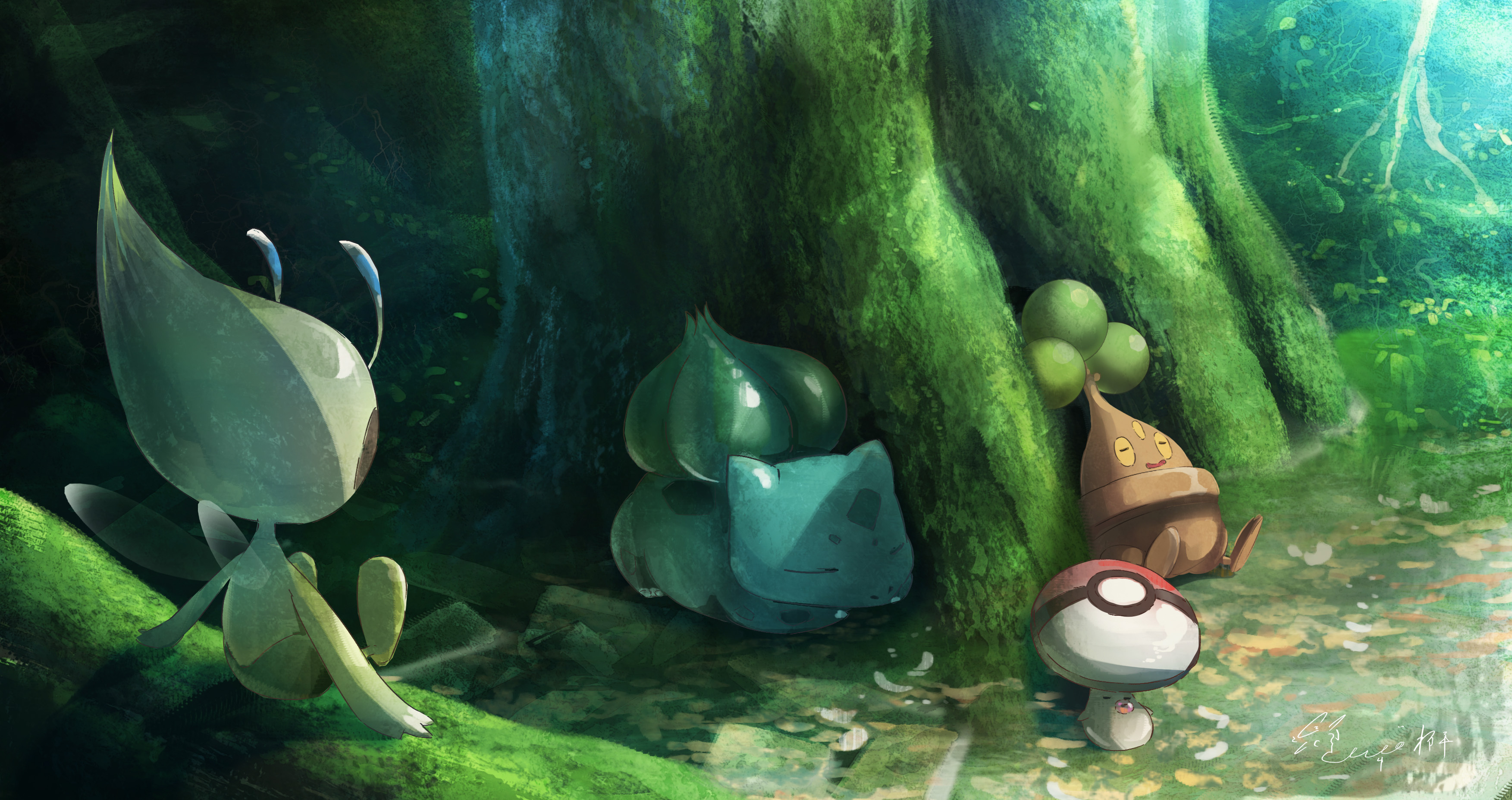 Foongus Pokmon, HD wallpapers, Mushroom-like creatures, Hidden beauty, 3510x1860 HD Desktop