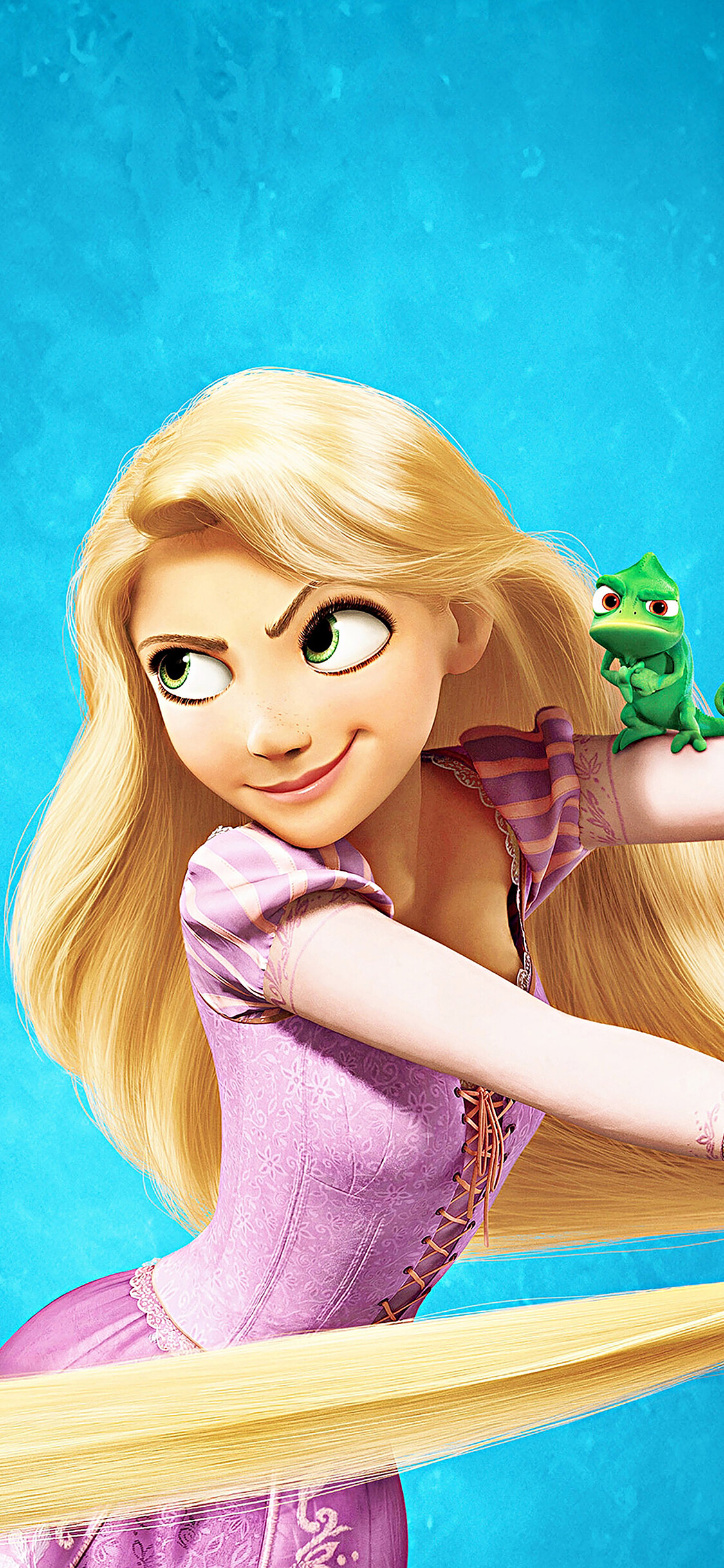 Tangled Disney, Rapunzel's adventure, Fairy tale romance, Stunning artwork, 1130x2440 HD Phone