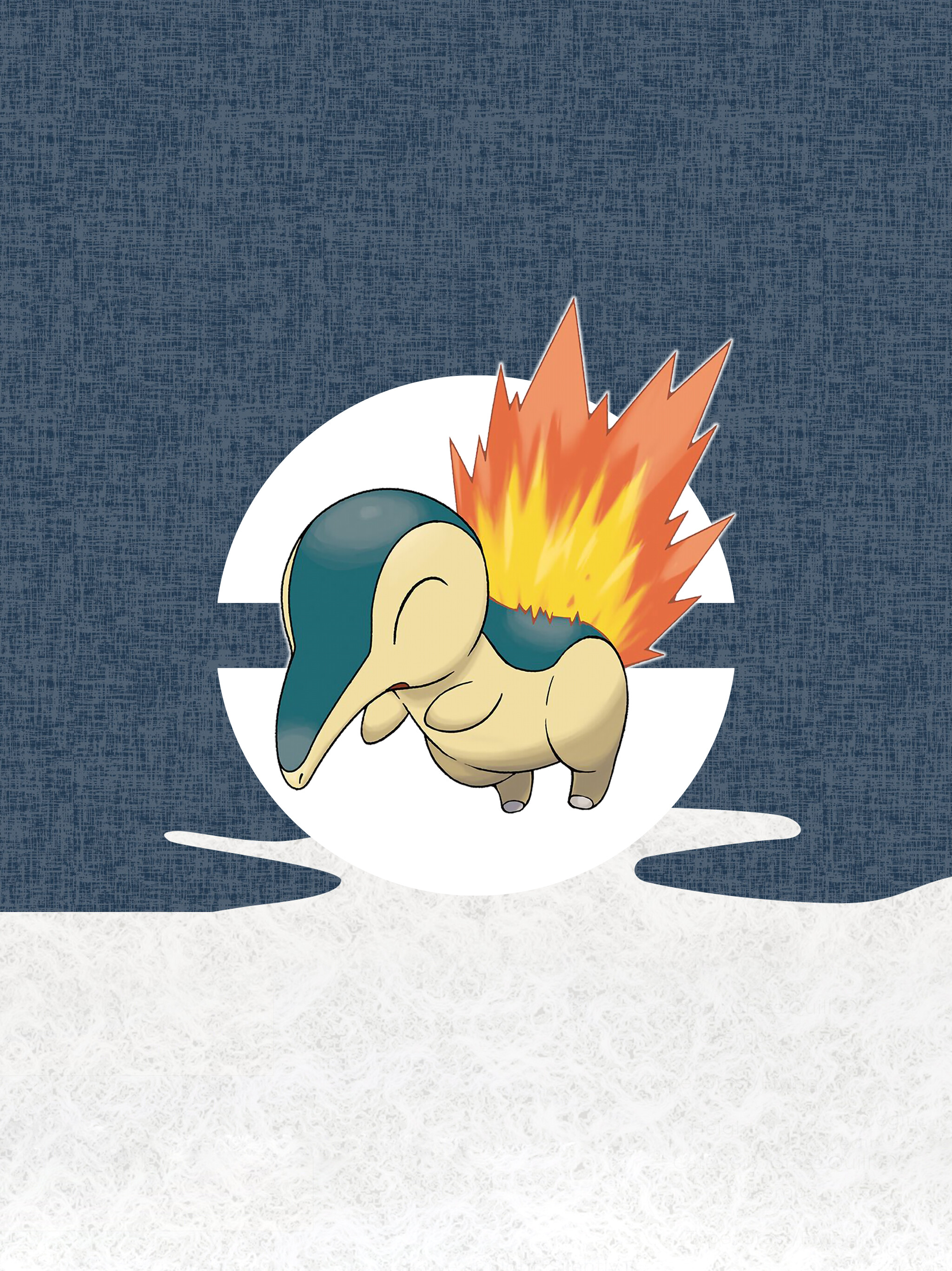 Pokemon Legends: Arceus, Cyndaquil wallpaper, Monocle-wearing cat, Artistic blend, 2050x2740 HD Phone