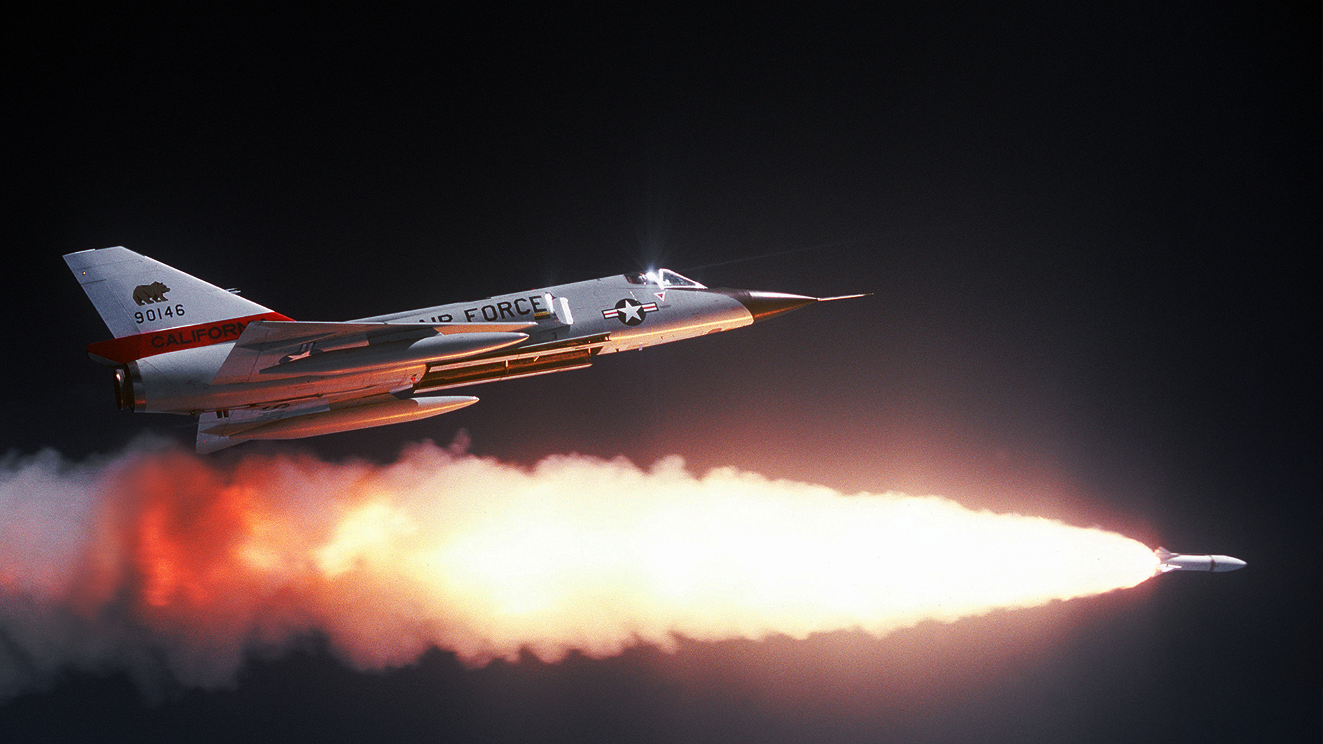 Convair Delta Dart, Missile launch, Powerful firepower, Aerial warfare, 1920x1080 Full HD Desktop