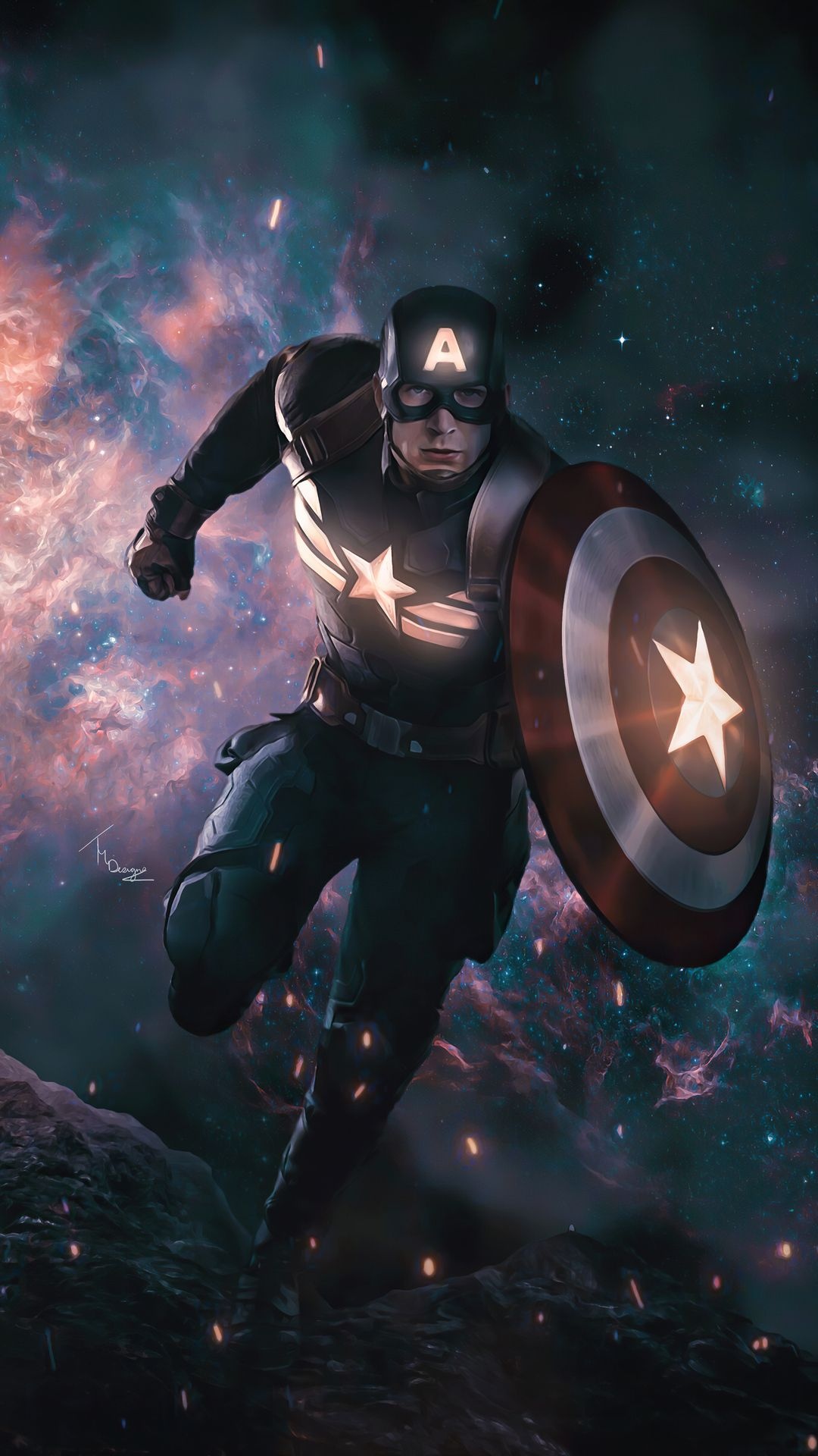 Captain America 4k artwork, Ultimate resolution, Marvel's iconic hero, Artistic masterpiece, 1080x1920 Full HD Phone