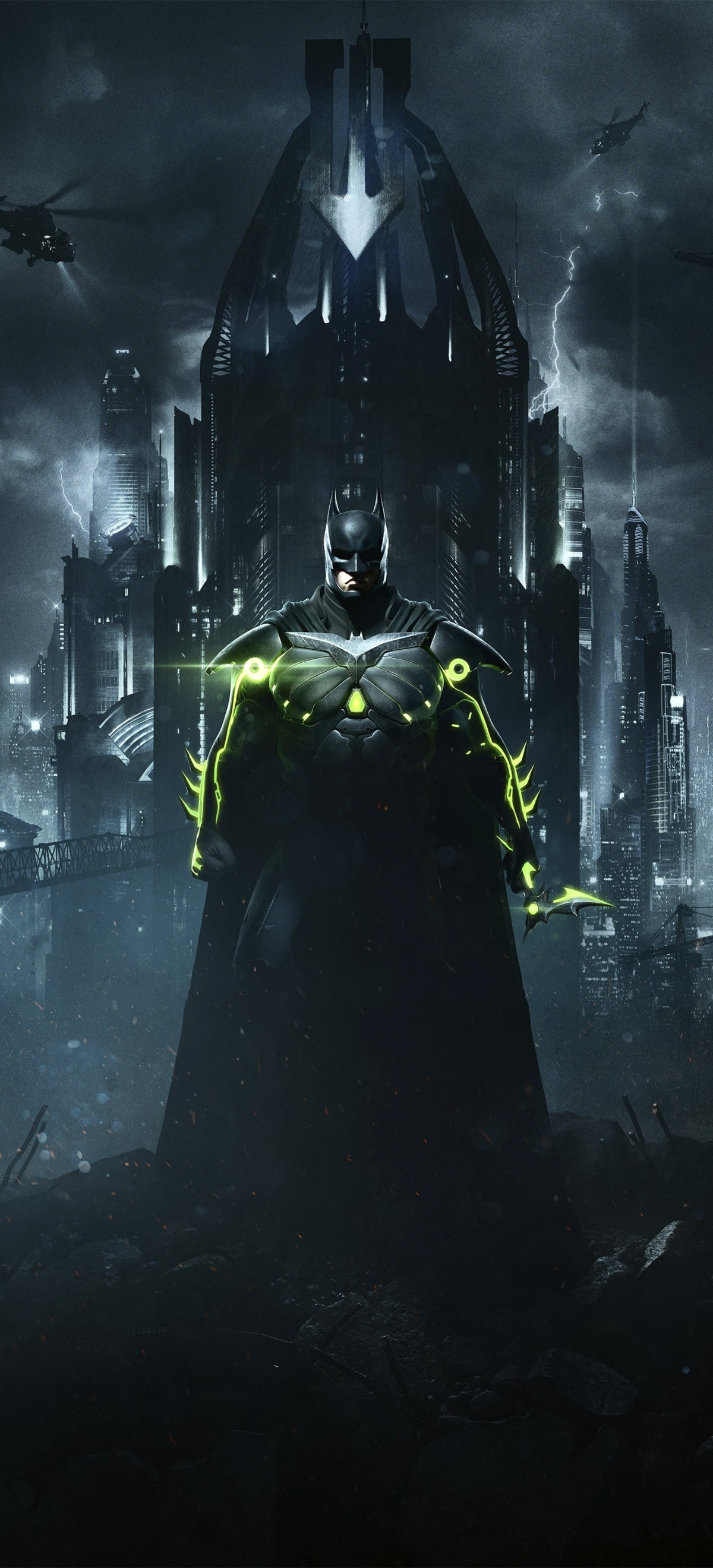 Injustice 2, Gotham City Wallpaper, 1200x2640 HD Phone