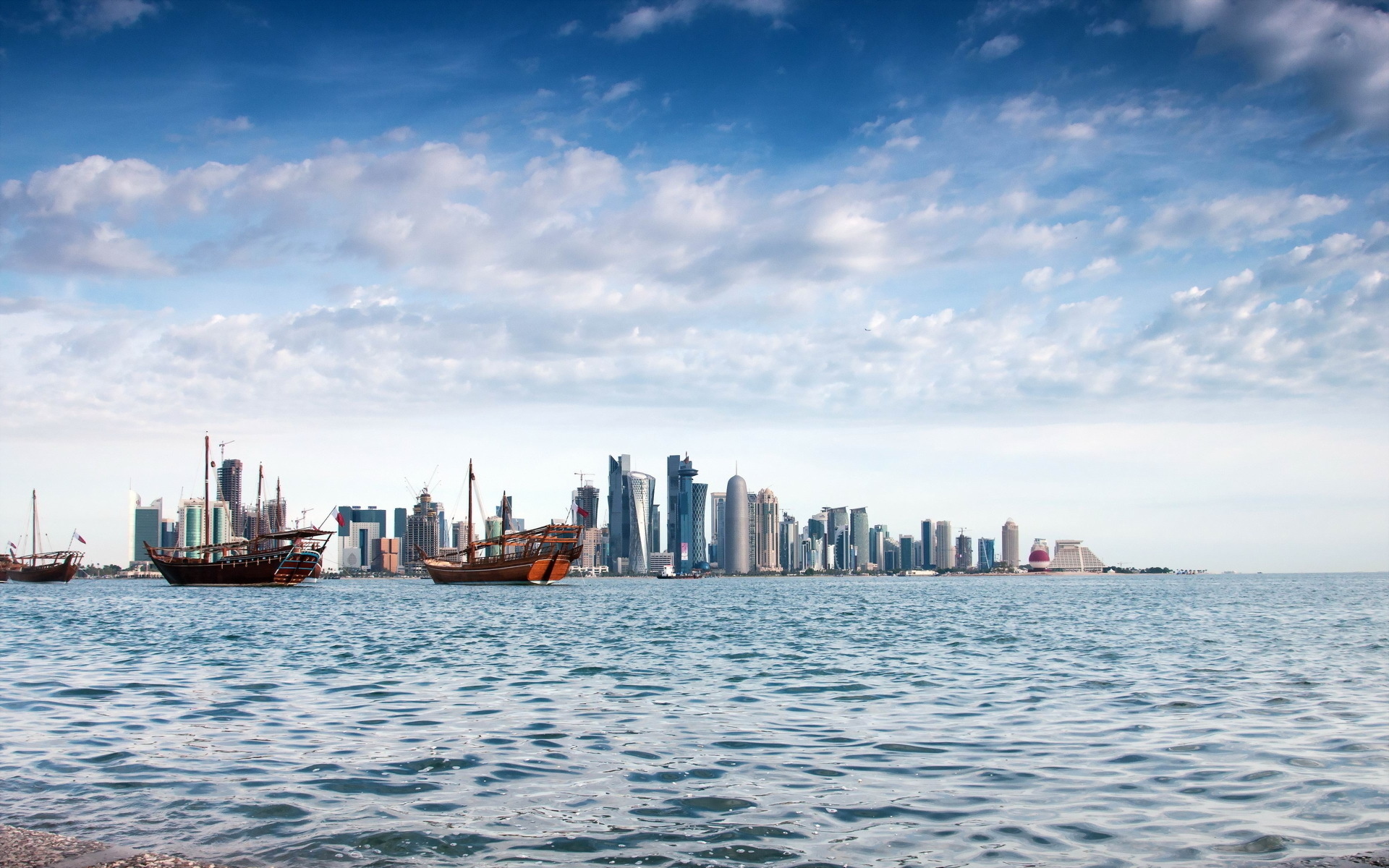 Qatar, Doha wallpaper, Qatar skyline, 1920x1200 HD Desktop