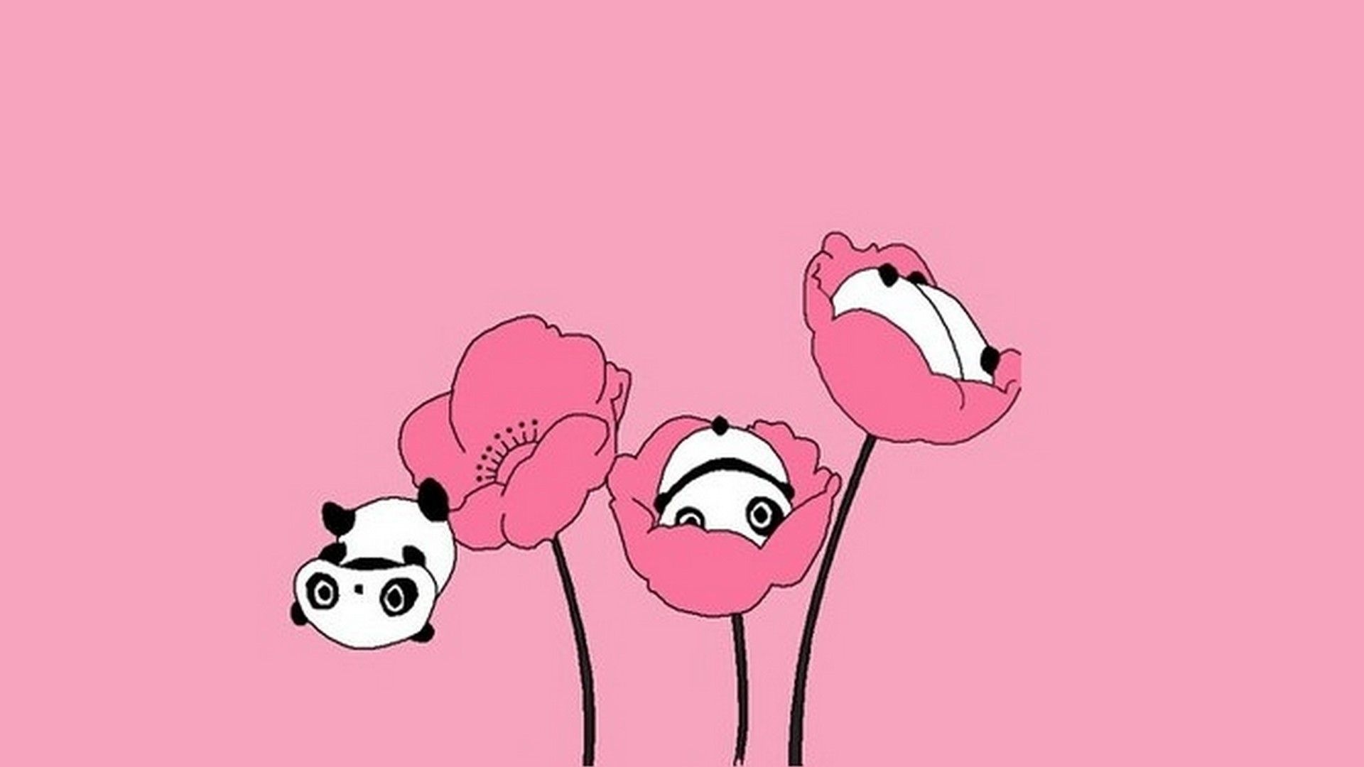 Pandas, Cute Pink Wallpaper, 1920x1080 Full HD Desktop