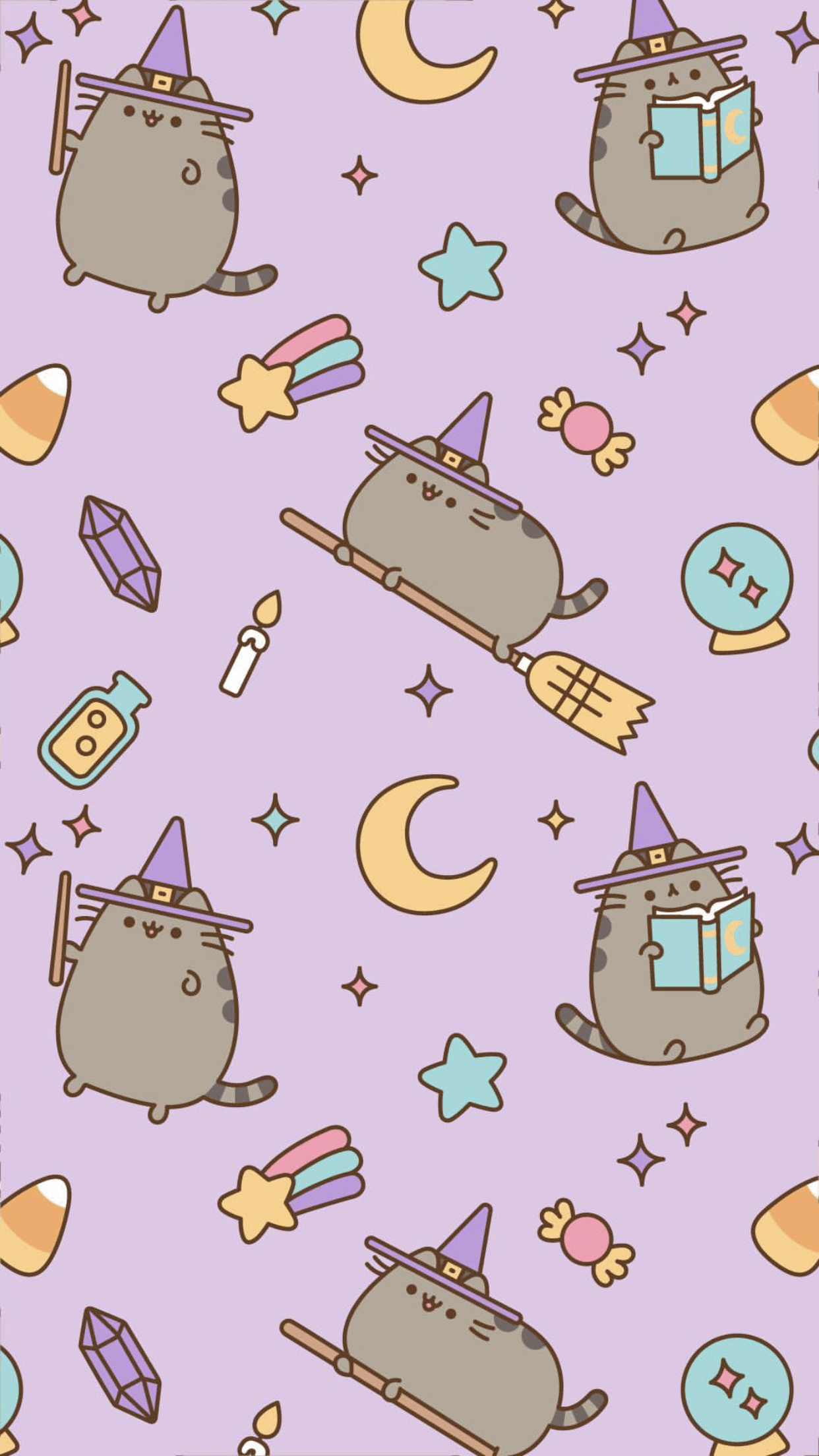 Pusheen, Halloween Cats Wallpaper, 1250x2210 HD Phone