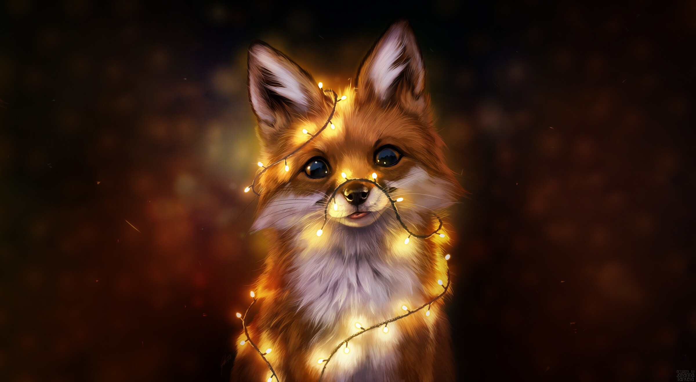 Fantasy fox, Enchanting artwork, Magical vibes, Mythical creature, 2400x1320 HD Desktop