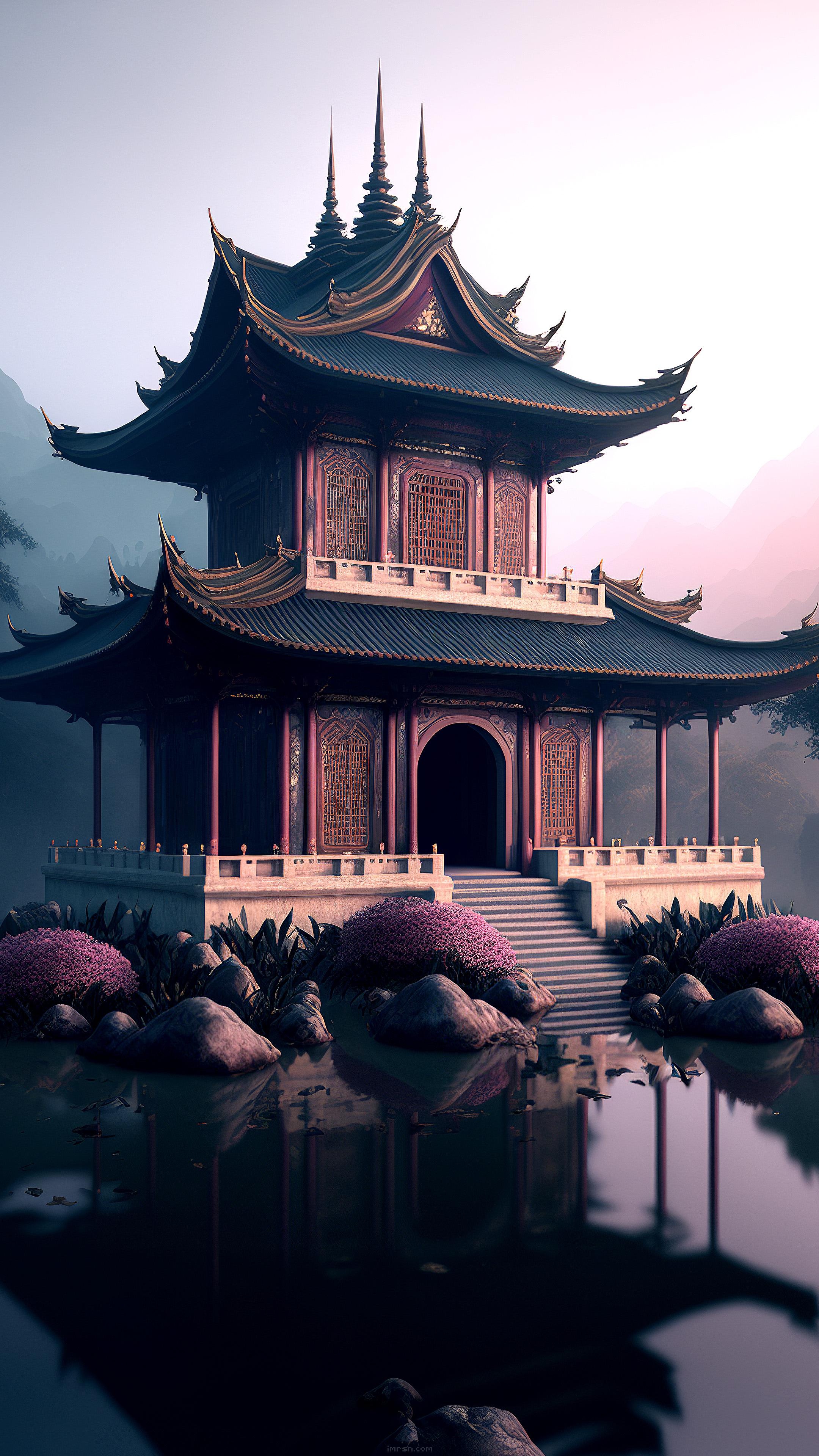 Asian temple, 4K Backgrounds Wallpaper, 2160x3840 4K Phone