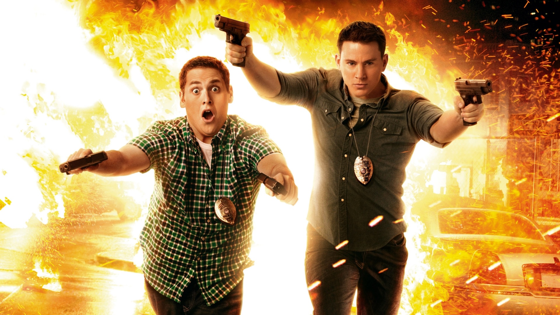 Jonah Hill, Channing Tatum, 21 Jump Street, Explosion, 1920x1080 Full HD Desktop