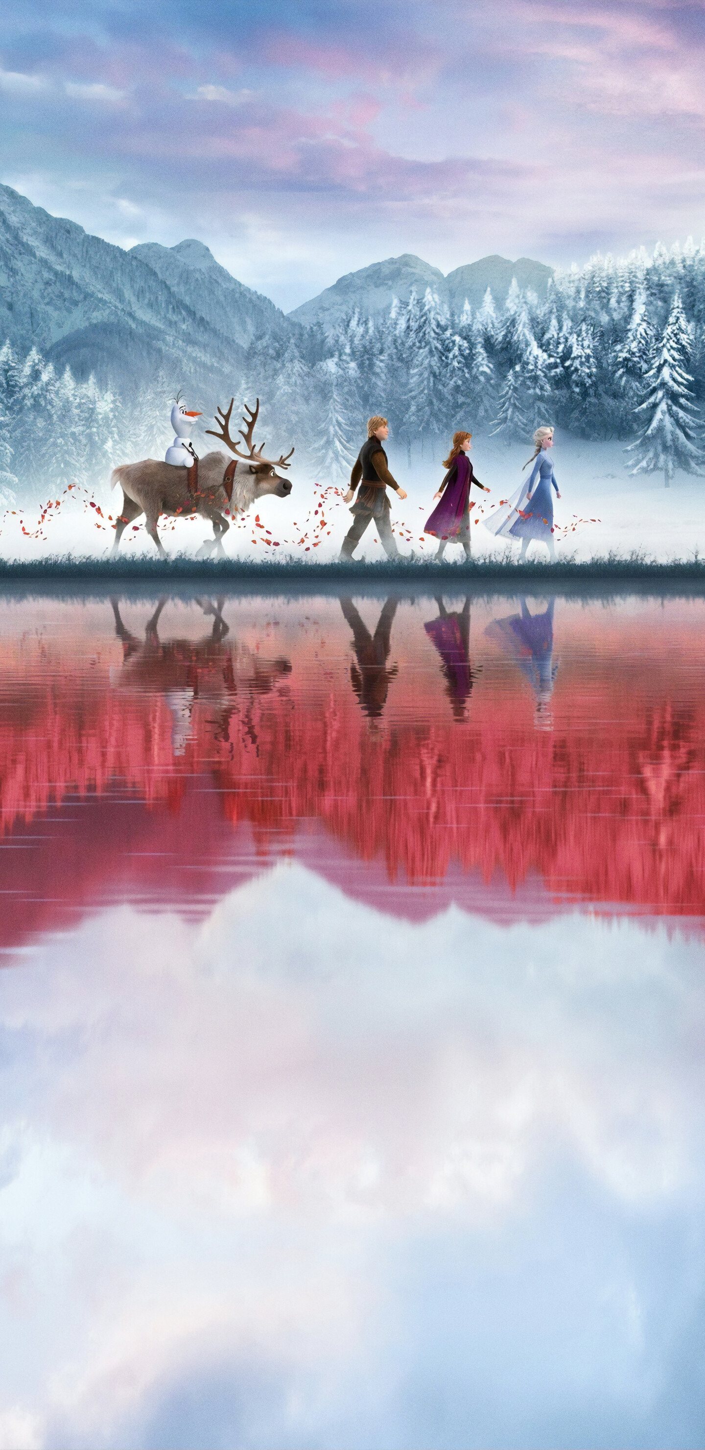 Frozen animation, 4k wallpapers for Samsung Galaxy, Winter wonderland, 1440x2960 HD Phone