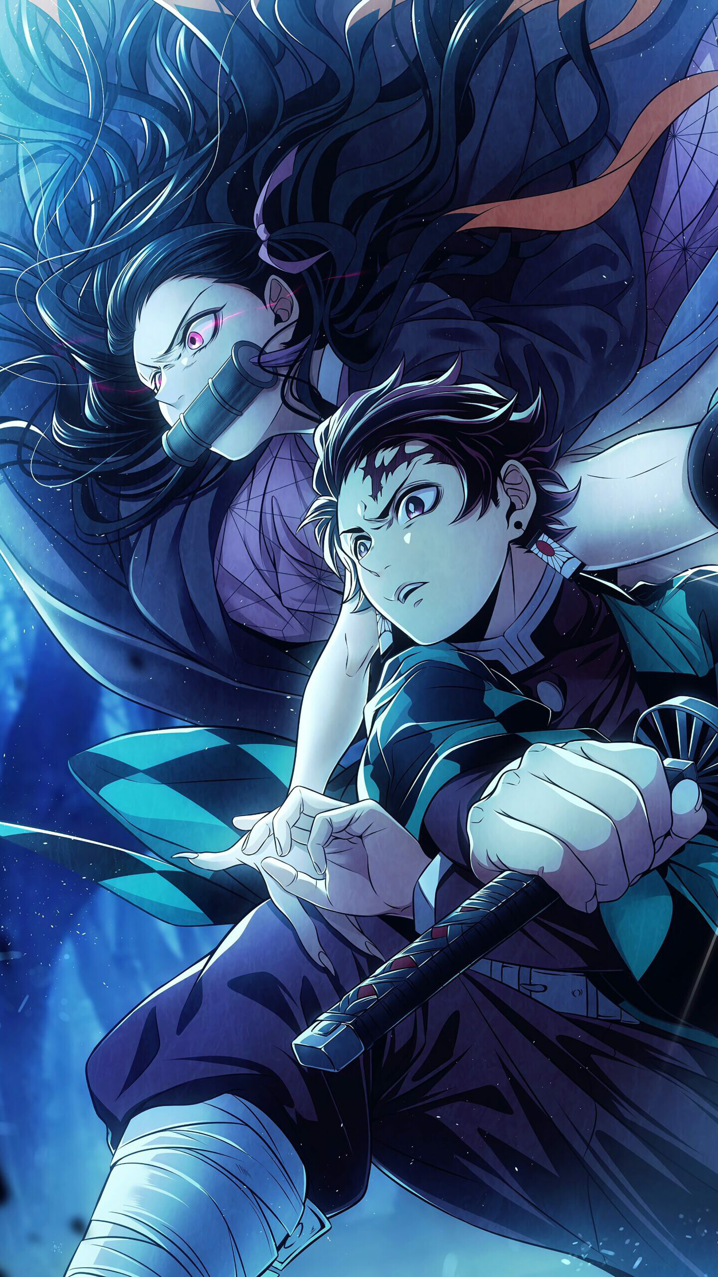 Tanjiro Nezuko and Tanjiro Kamado, Demon Slayer: Kimetsu no Yaiba Wallpaper, 1440x2560 HD Phone