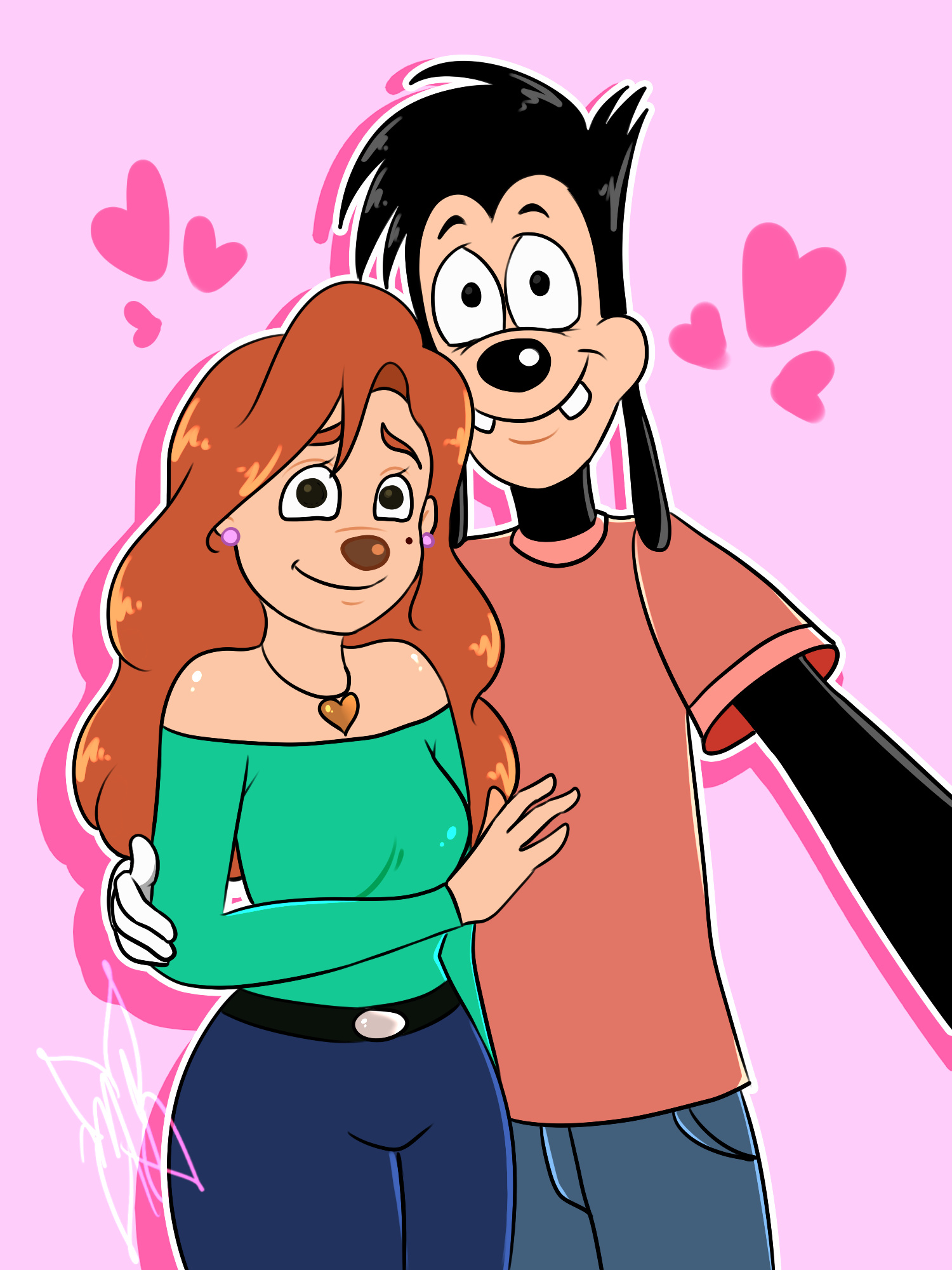 Max Goof, Roxanne couple, Krisetya Pet, 1500x2000 HD Phone