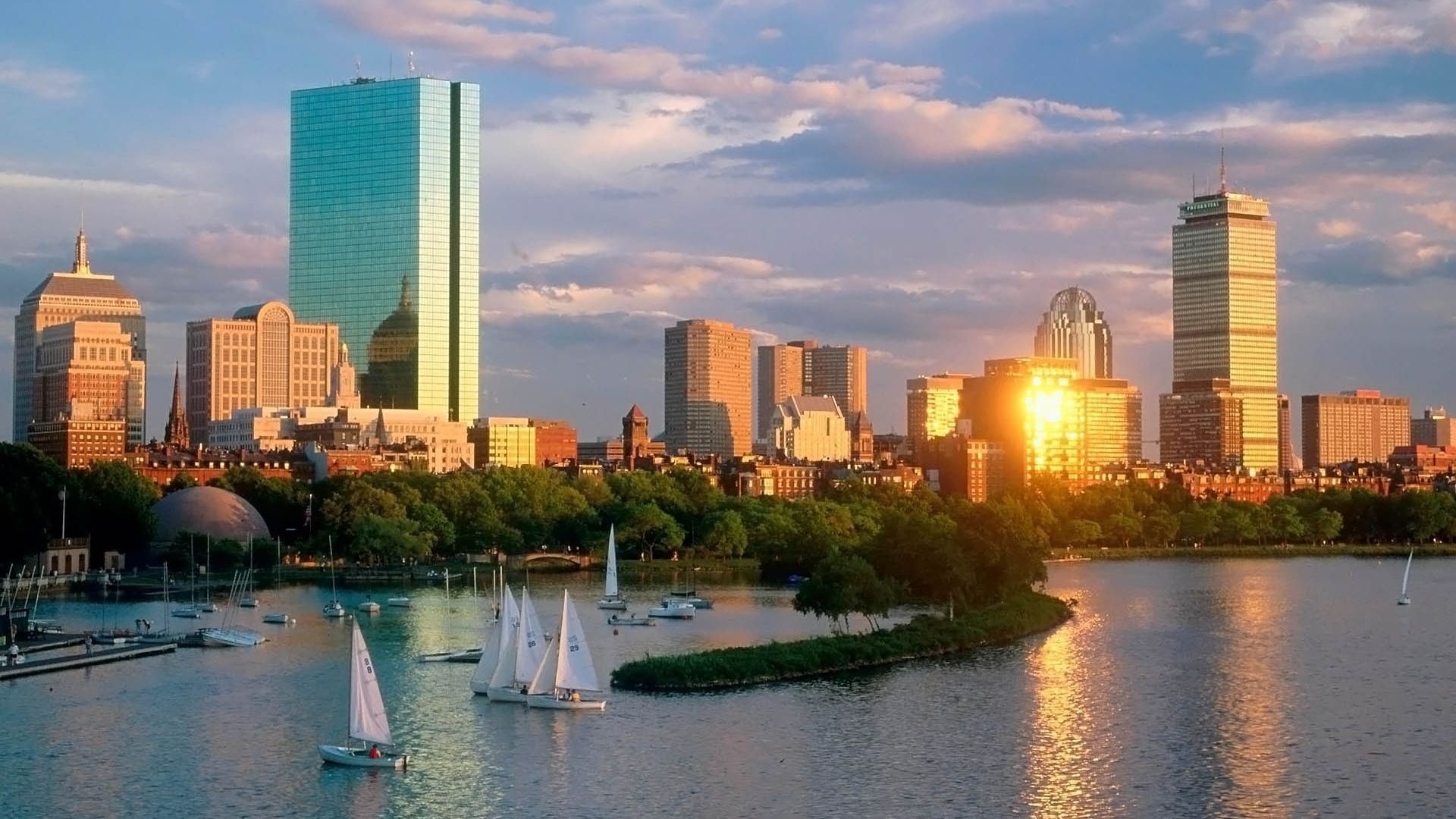 Boston Skyline, Travels, Christopher Thompson, Massachusetts, 1920x1080 Full HD Desktop