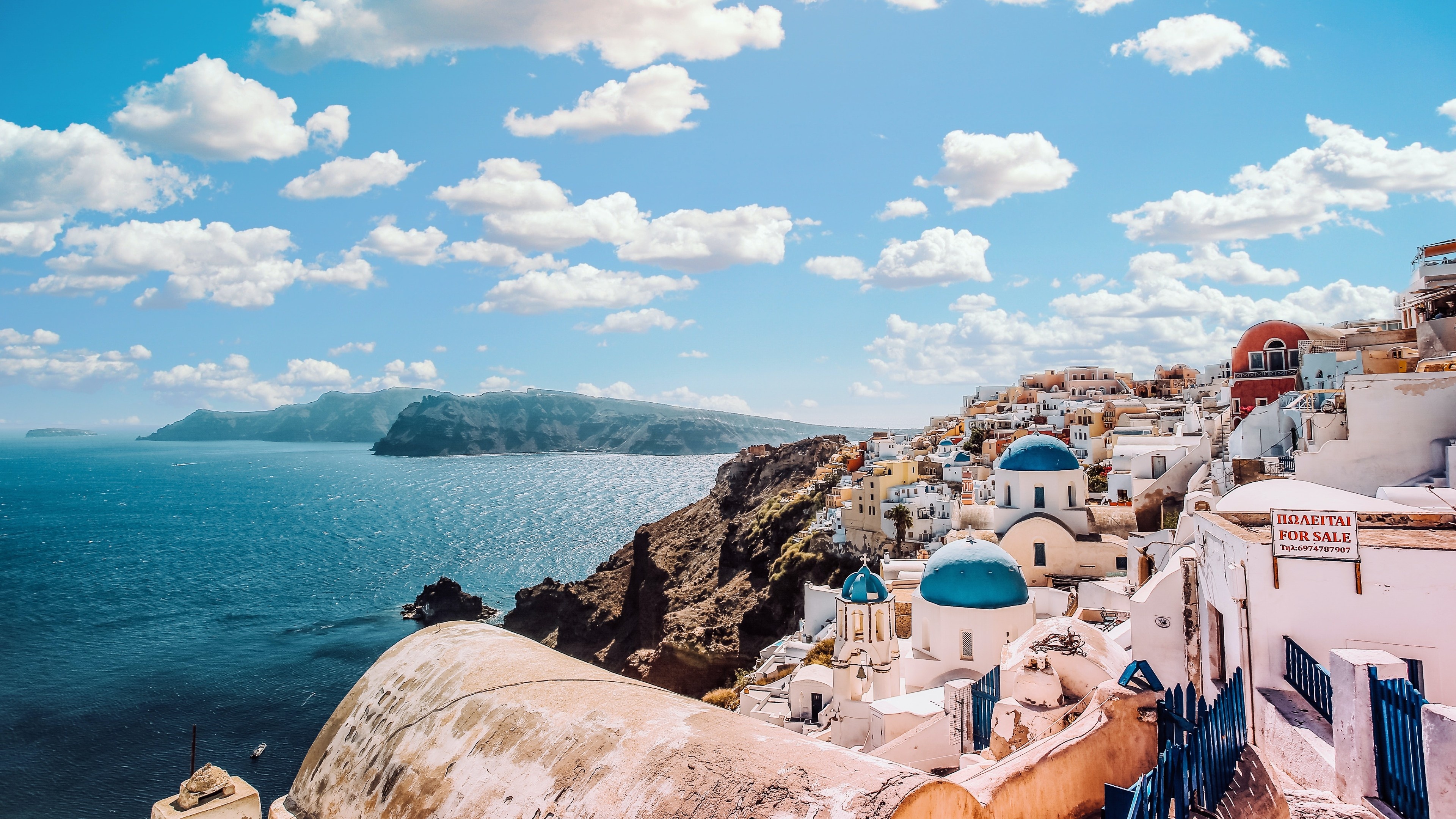 Santorini, Flights to Santorini, Travels, 3840x2160 4K Desktop