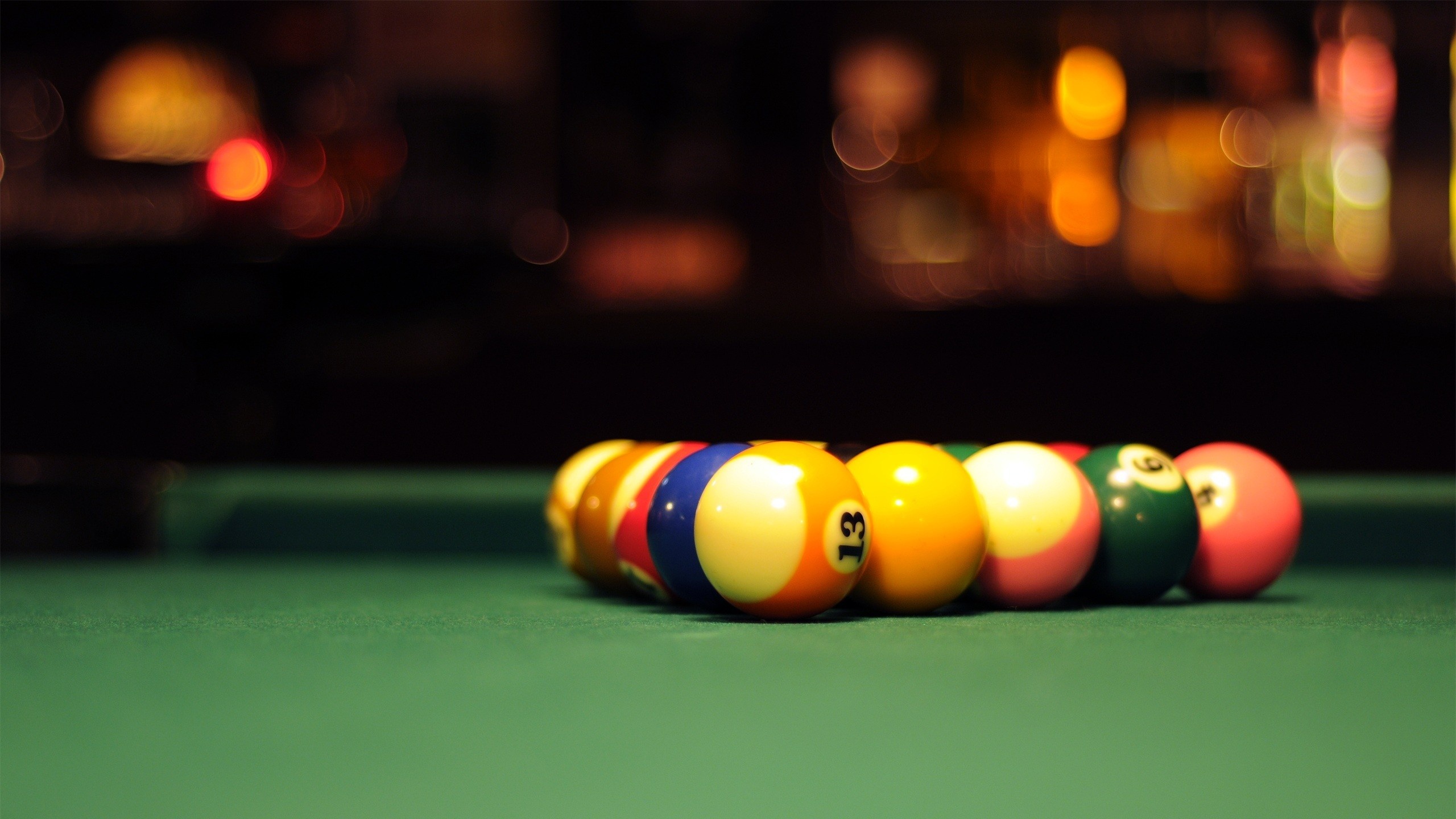 Billiard balls, Depth of field, Recreation, Cue sports, 2560x1440 HD Desktop