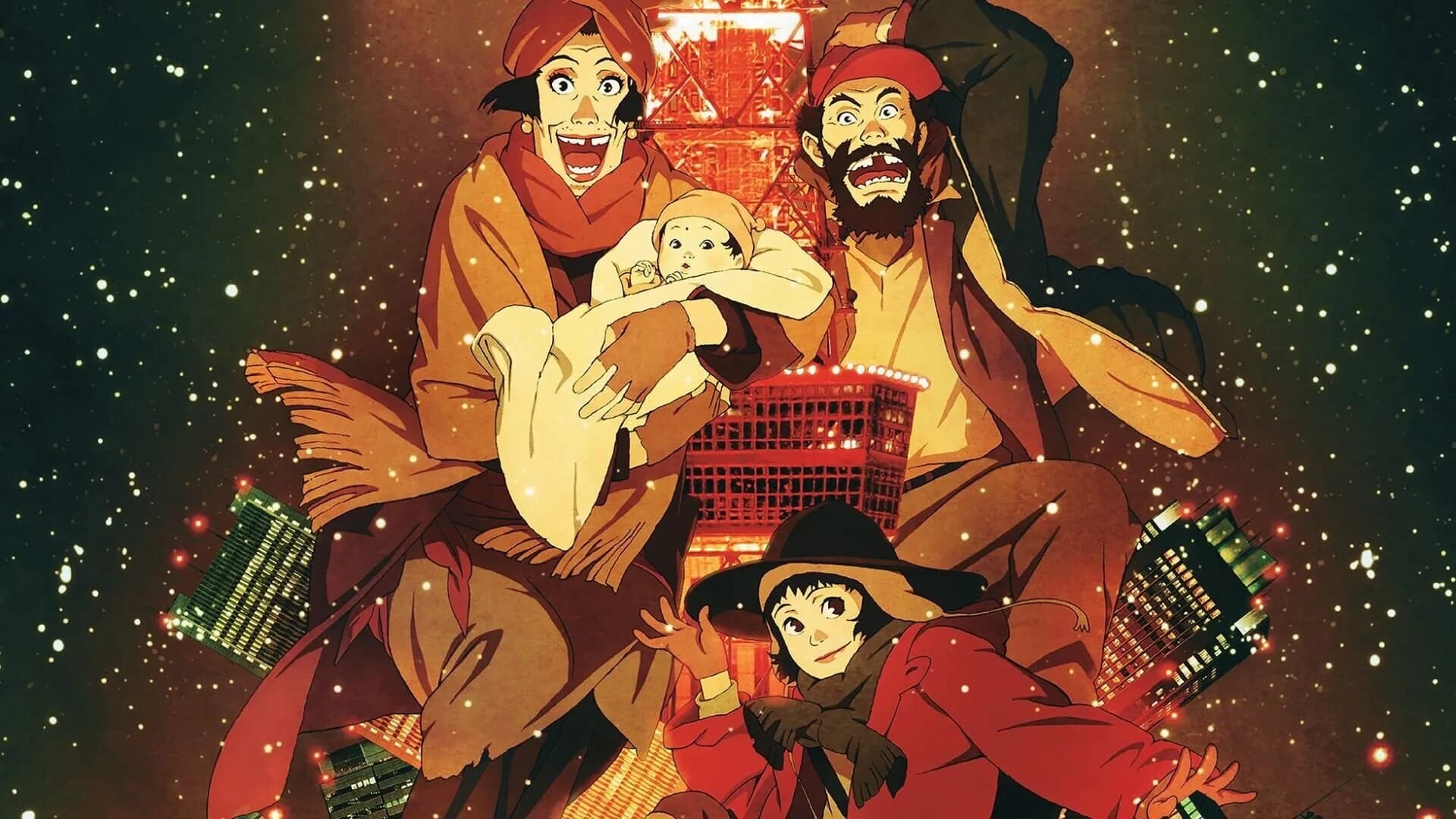 Tokyo Godfathers, Beautiful backdrops, Memorable moments, Anime movie, 1920x1080 Full HD Desktop