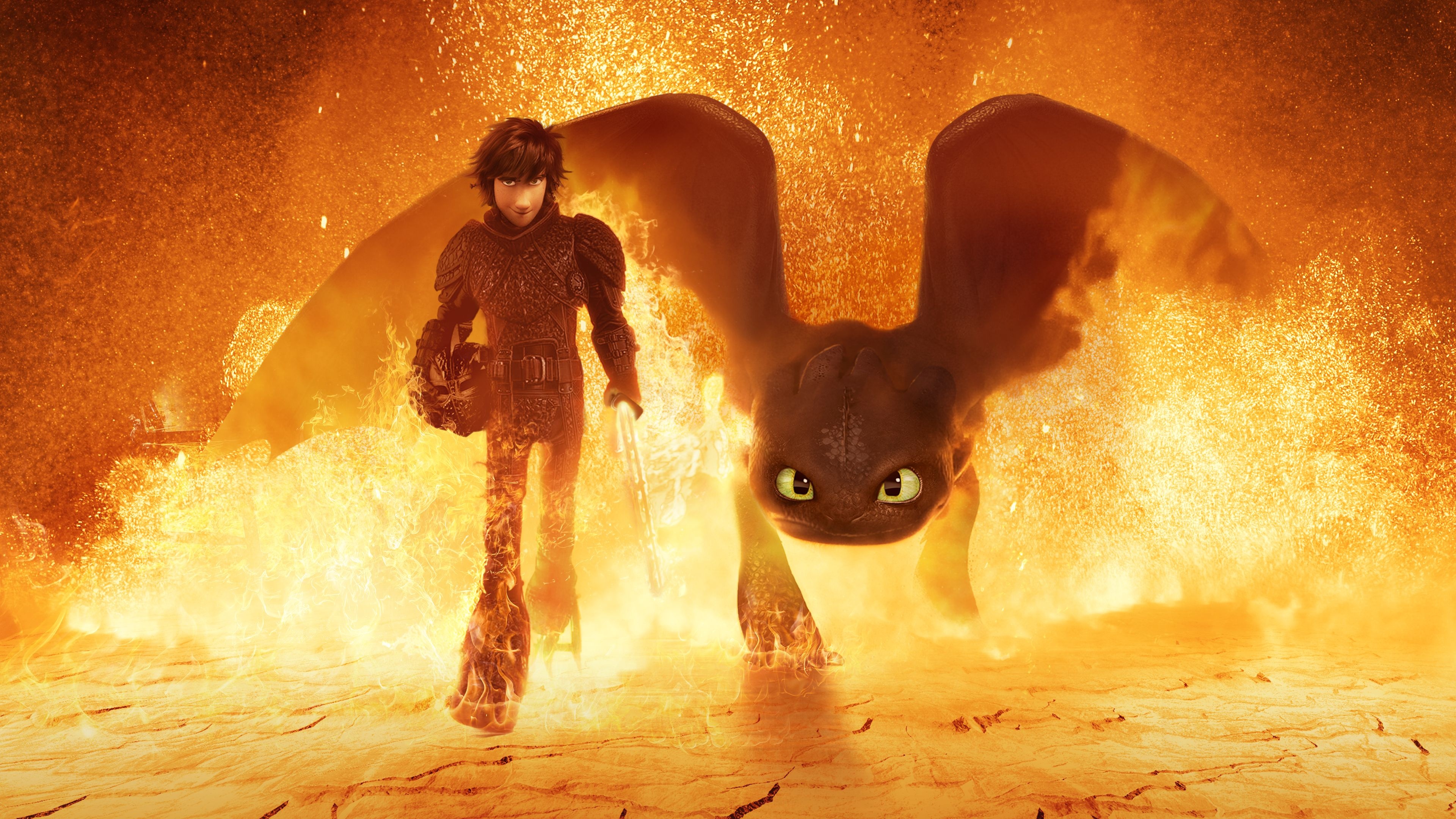 How to Train Your Dragon, Hidden world movies anywhere, Dragon adventure, Fantasy film, 3840x2160 4K Desktop