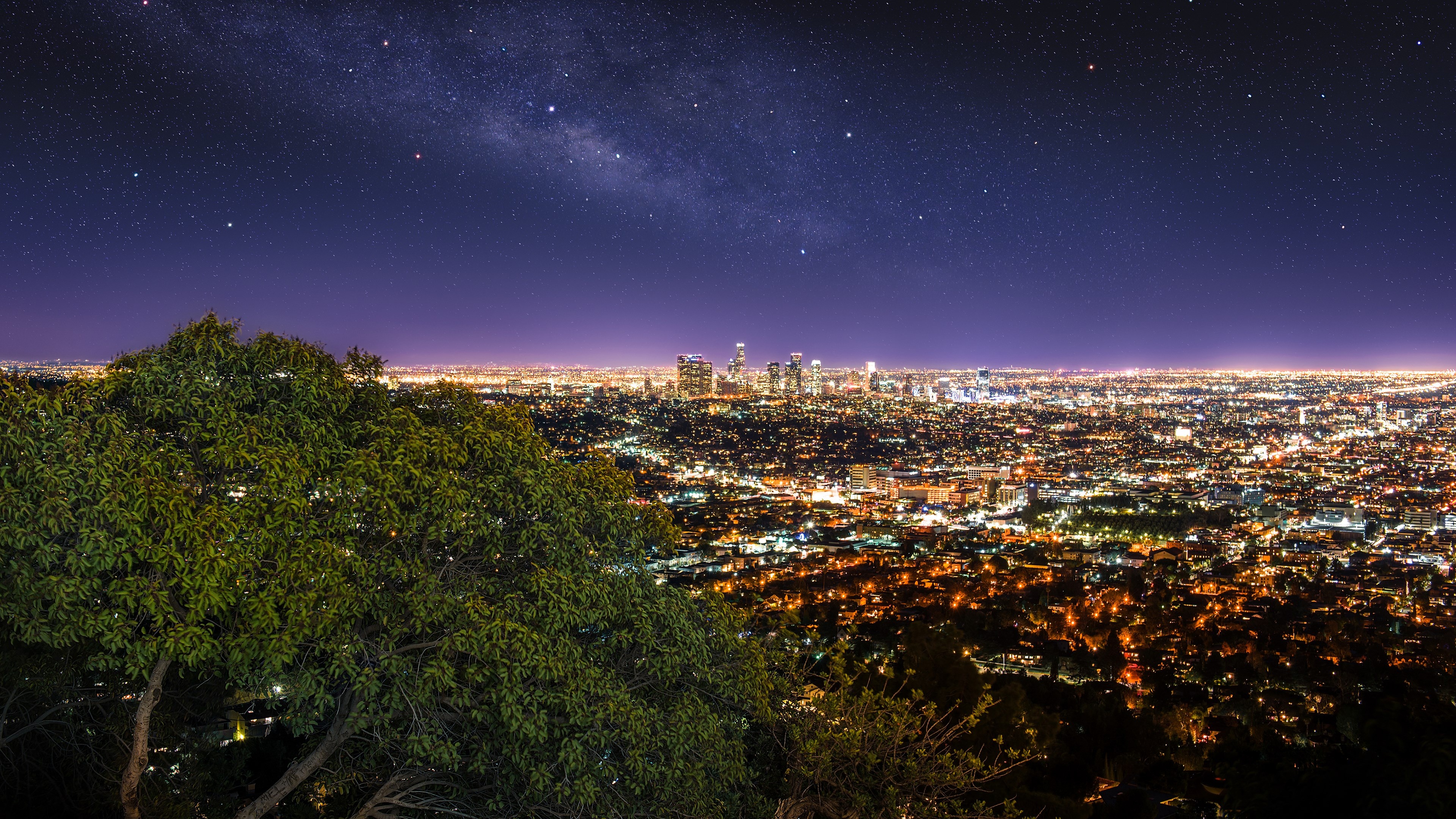 Los Angeles skyline, 4K Ultra HD wallpaper, High-quality images, Stunning visuals, 3840x2160 4K Desktop