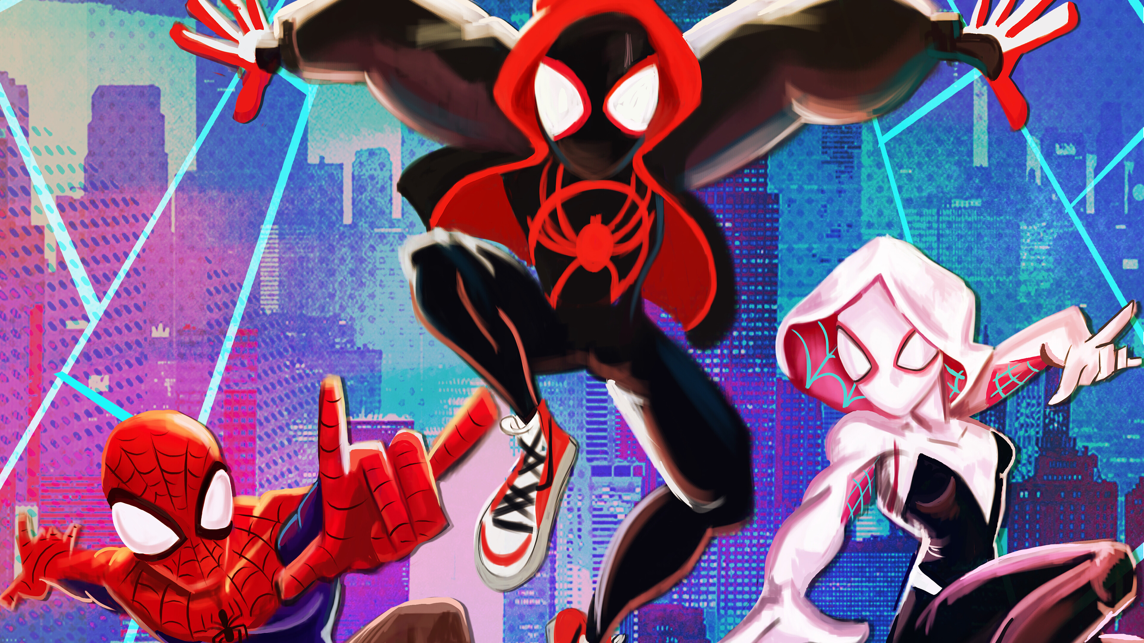 Spider-Man, Spider-Verse animation, New art, 4K HD movies, 3840x2160 4K Desktop