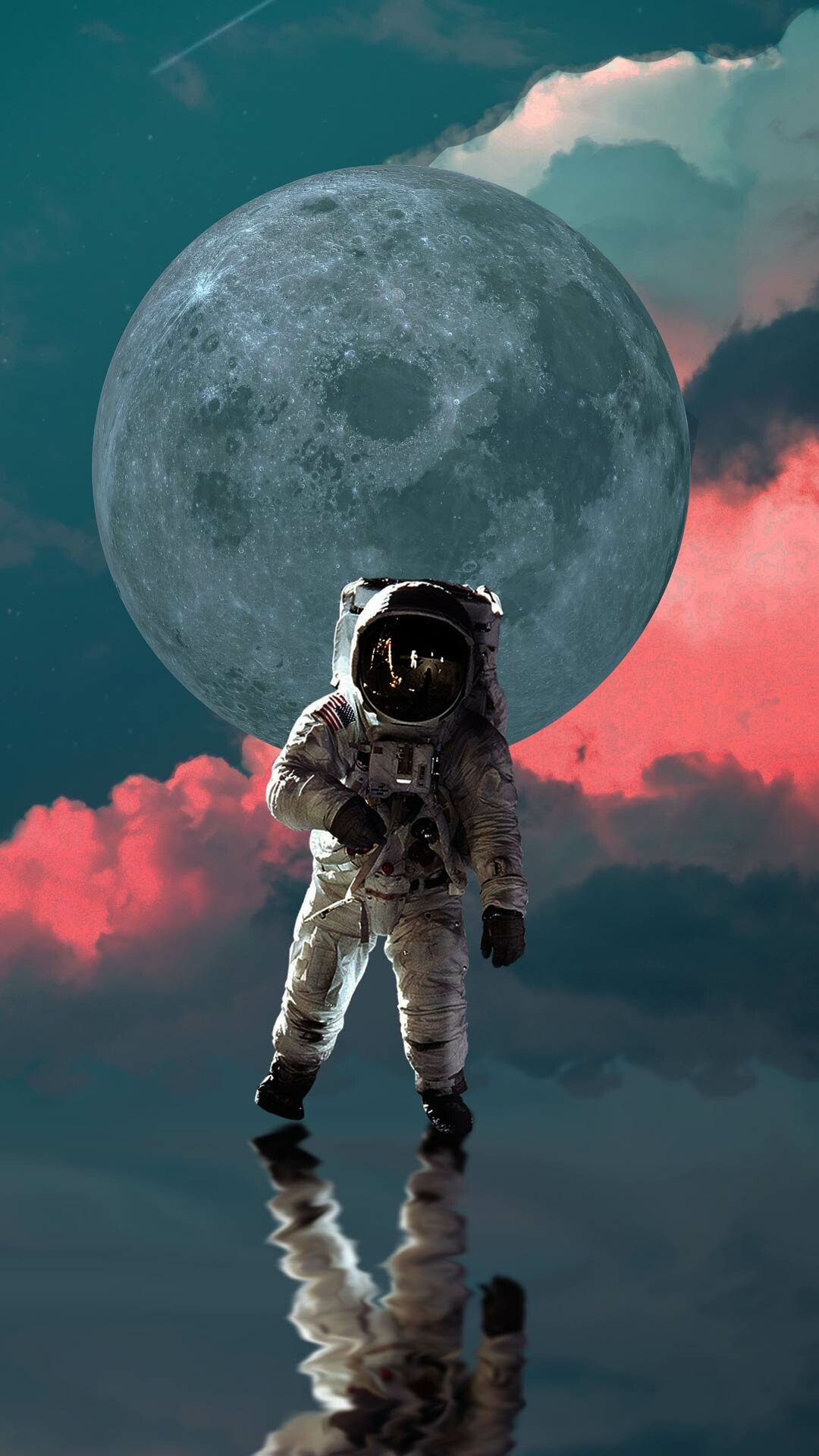 Moon, Astronauts Wallpaper, 1080x1920 Full HD Phone