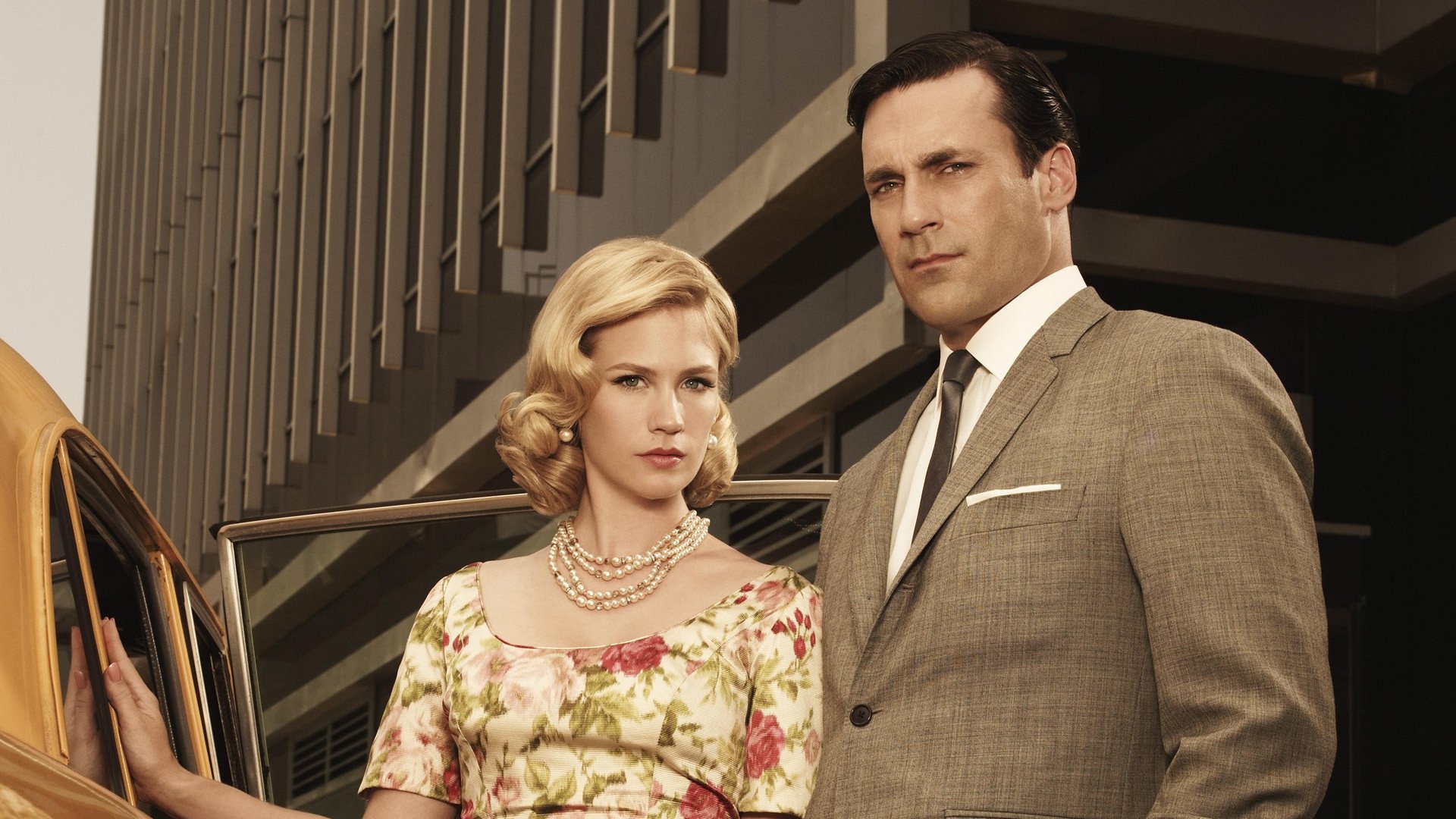 Mad Men TV series, Desktop wallpaper, January Jones and Jon Hamm, HD image, 1920x1080 Full HD Desktop