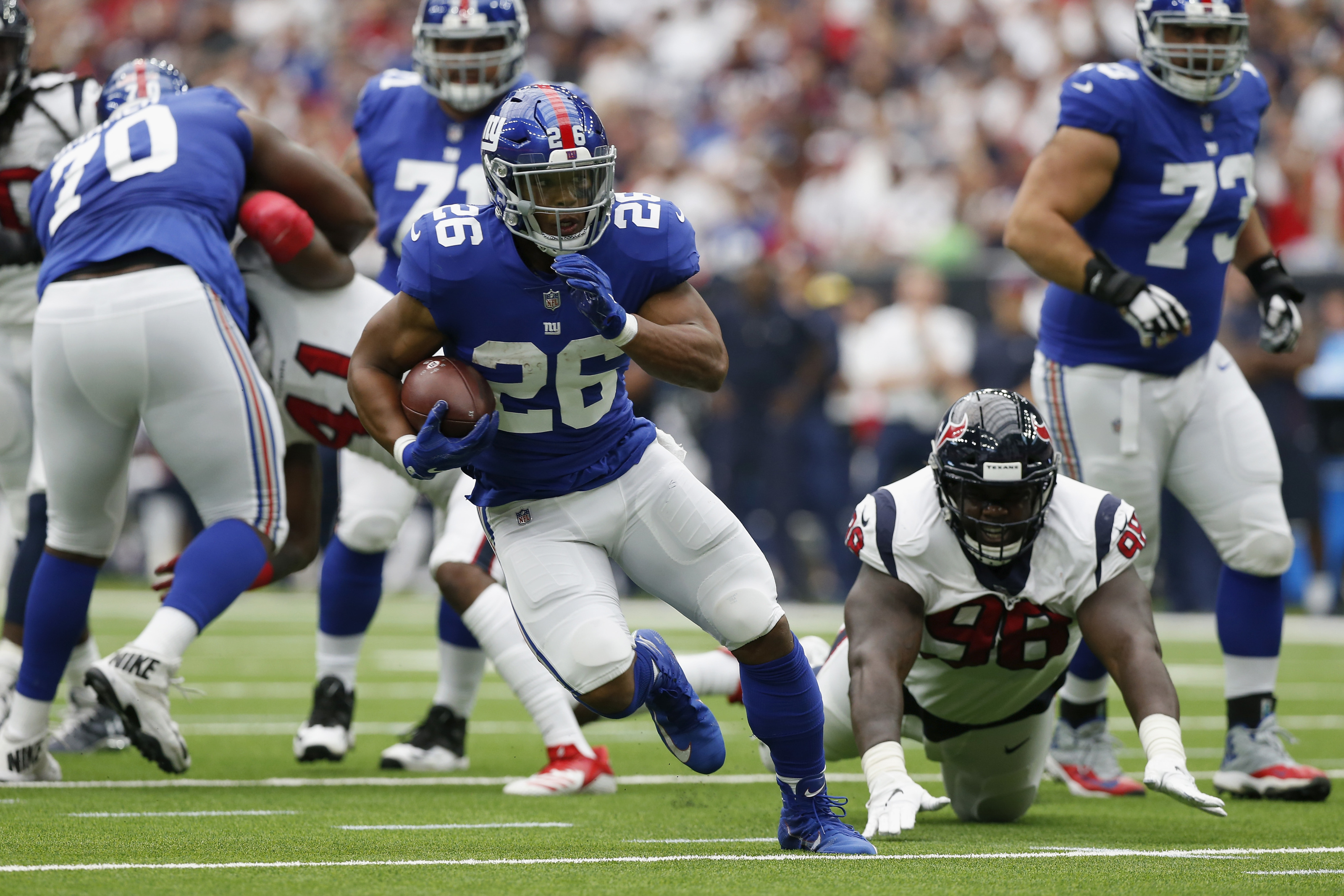 NY Giants vs New Orleans Saints, Saquon Barkley Wallpaper, 3200x2140 HD Desktop