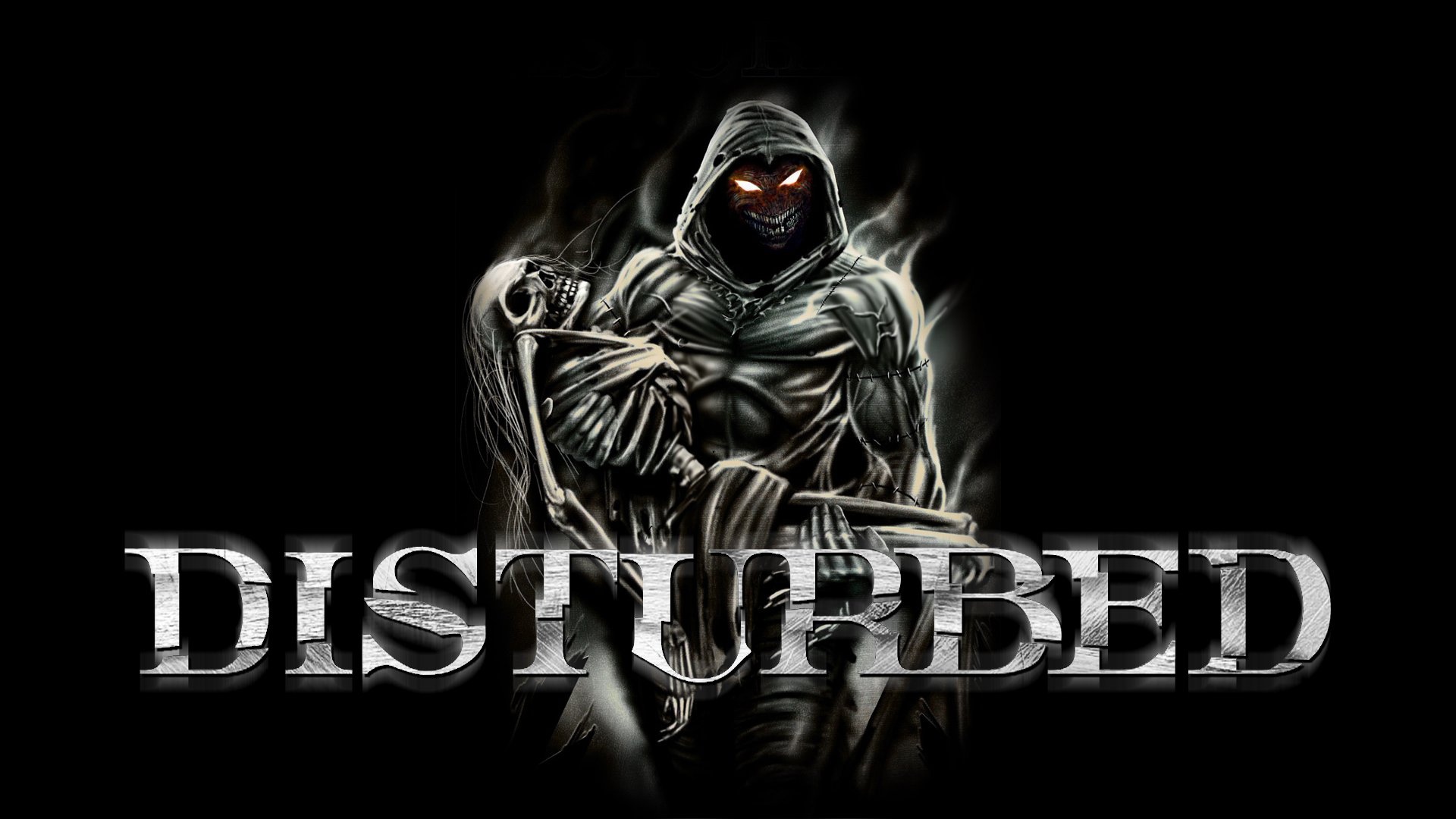 Disturbed, Black and white wallpaper, 1920x1080 Full HD Desktop