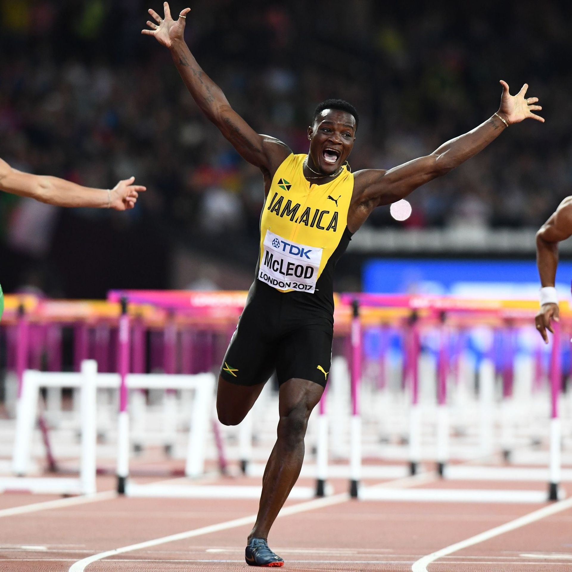 Omar McLeod, Olympic hurdling success, Shubenkov's silver, Exceptional performance, 1920x1920 HD Phone