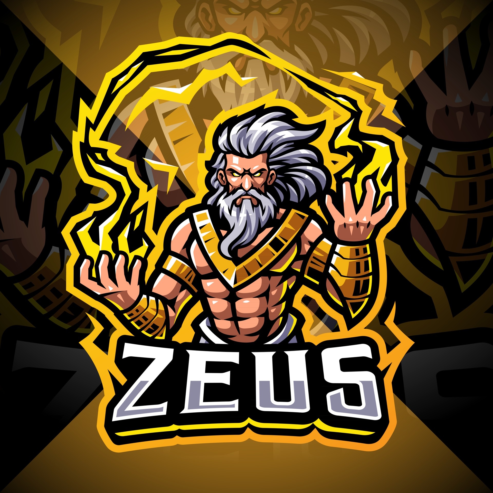 Zeus, Esports mascot design, Powerful logo, Striking visuals, 1920x1920 HD Phone