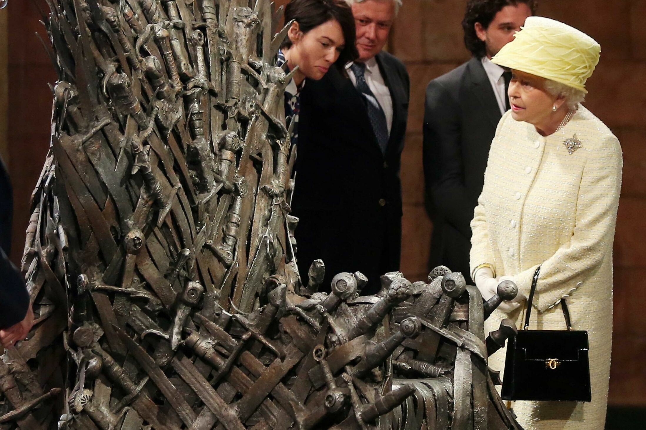 Elizabeth II (Celebs), Queen Elizabeth II and the Iron Throne, Cross-over wallpaper, Royal fantasy, 2200x1470 HD Desktop