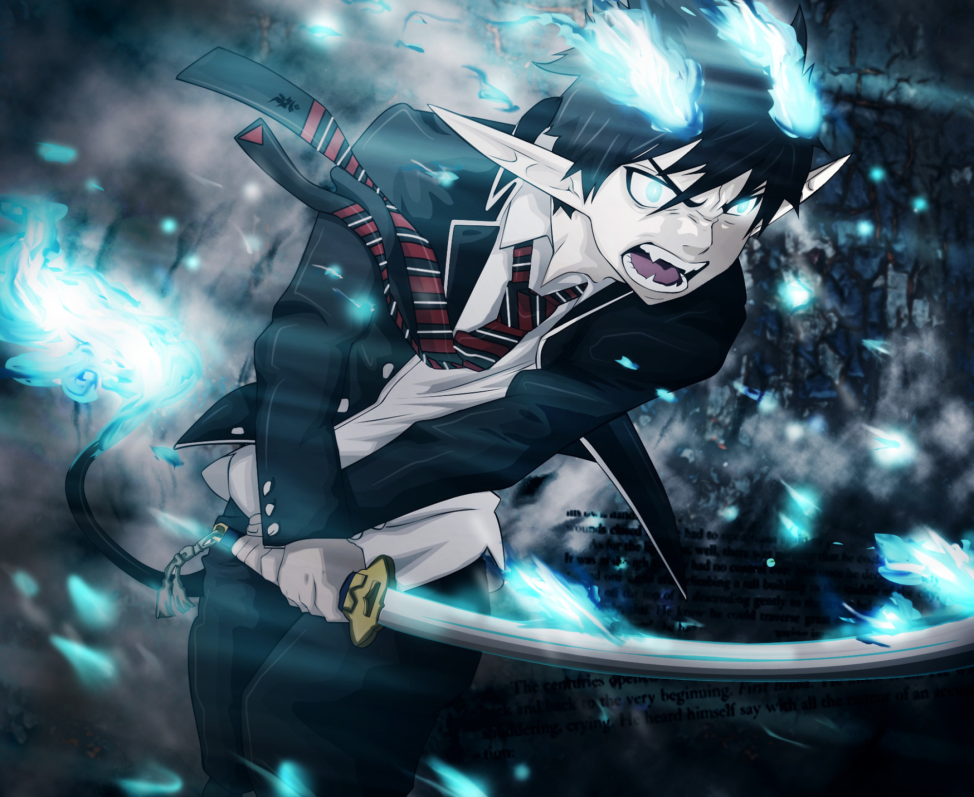 Blue Exorcist, Wallpapers by John Simpson, Striking visuals, Artistic style, 2000x1640 HD Desktop