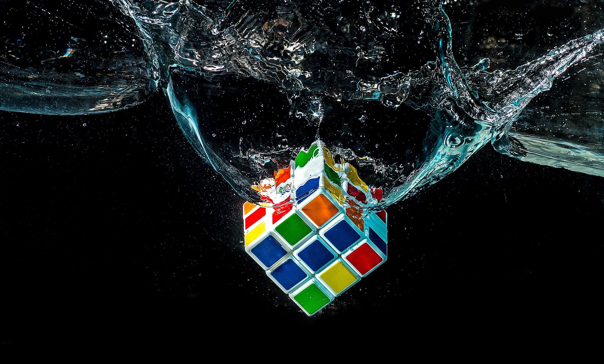 Rubik's cube in water, Cube Wallpaper, 2050x1240 HD Desktop