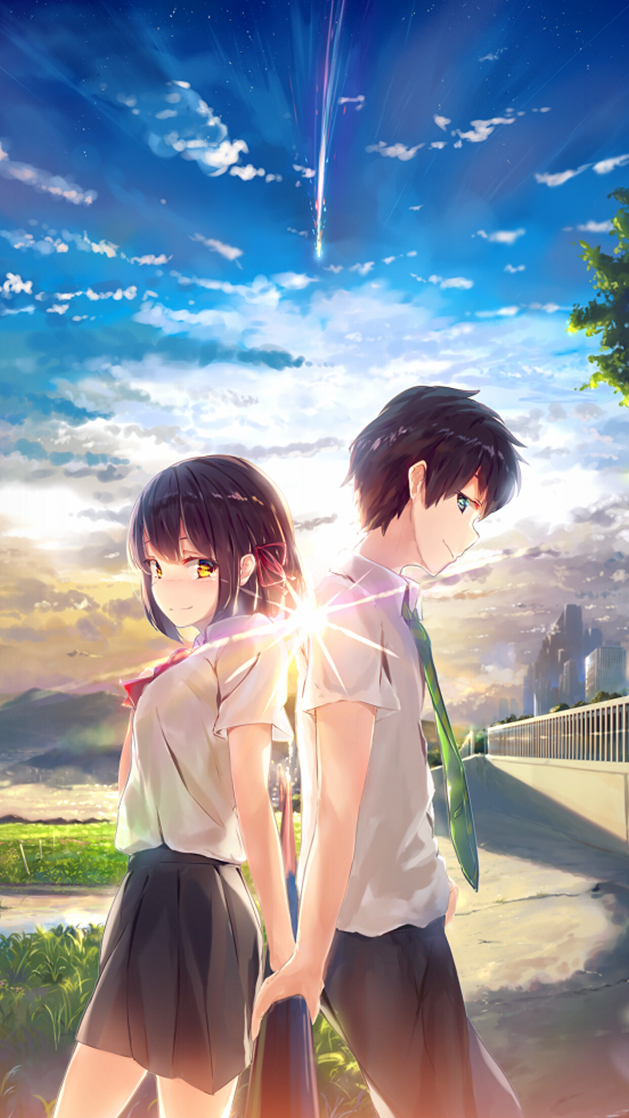 Your Name, Artistic wallpaper, Sky illustration, Anime, 1250x2210 HD Phone