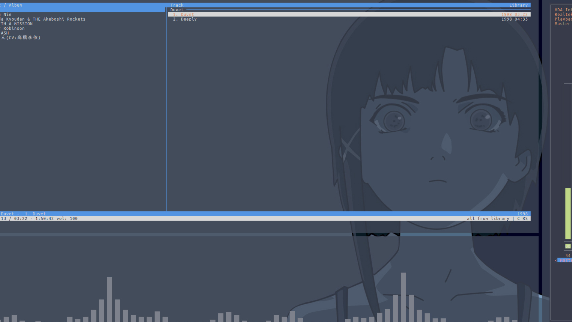 I3wm rice, Bluelain theme, Lain's influence, Github repository, 1920x1080 Full HD Desktop