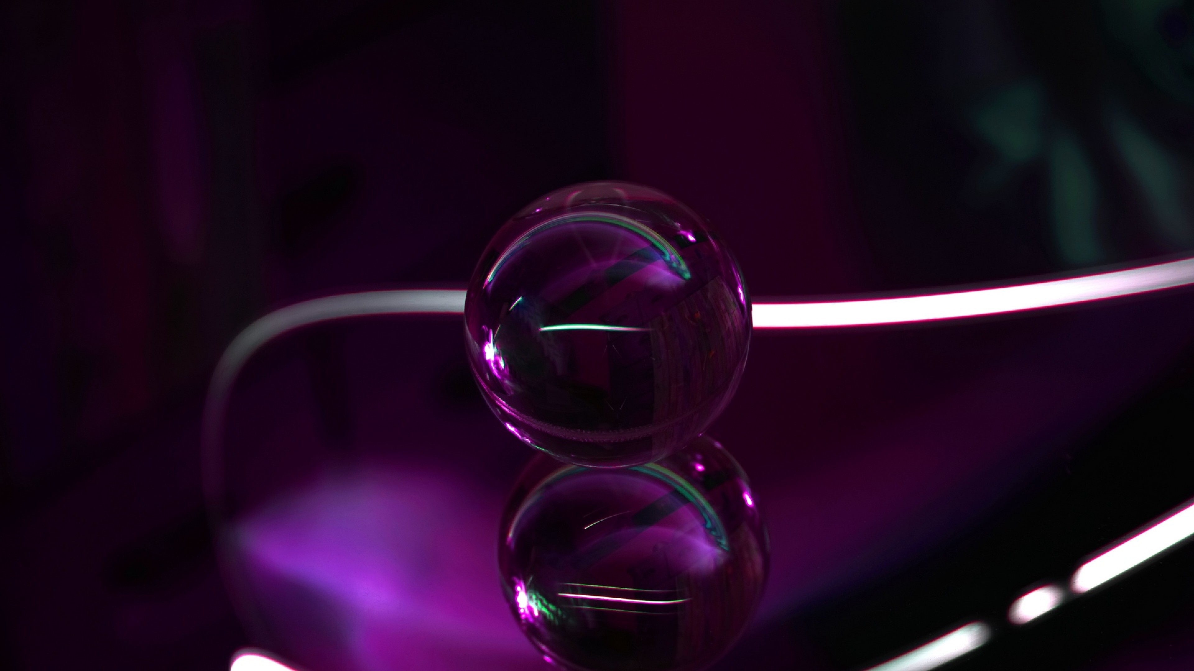 Glass (Other), Purple glass ball, Ultra HD, HD wallpaper, 3840x2160 4K Desktop