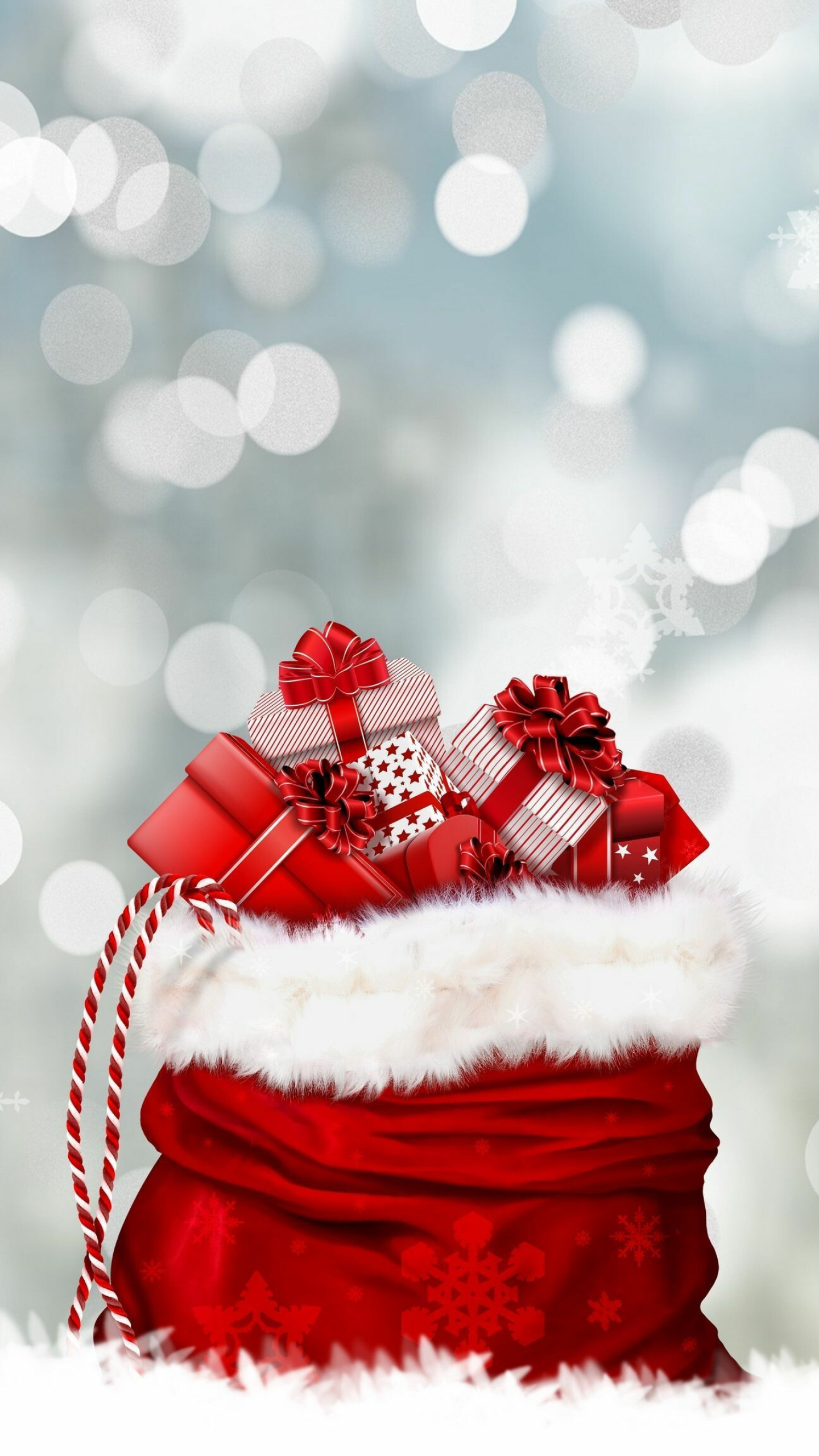 Santa bag, Christmas Gifts Wallpaper, 1440x2560 HD Phone