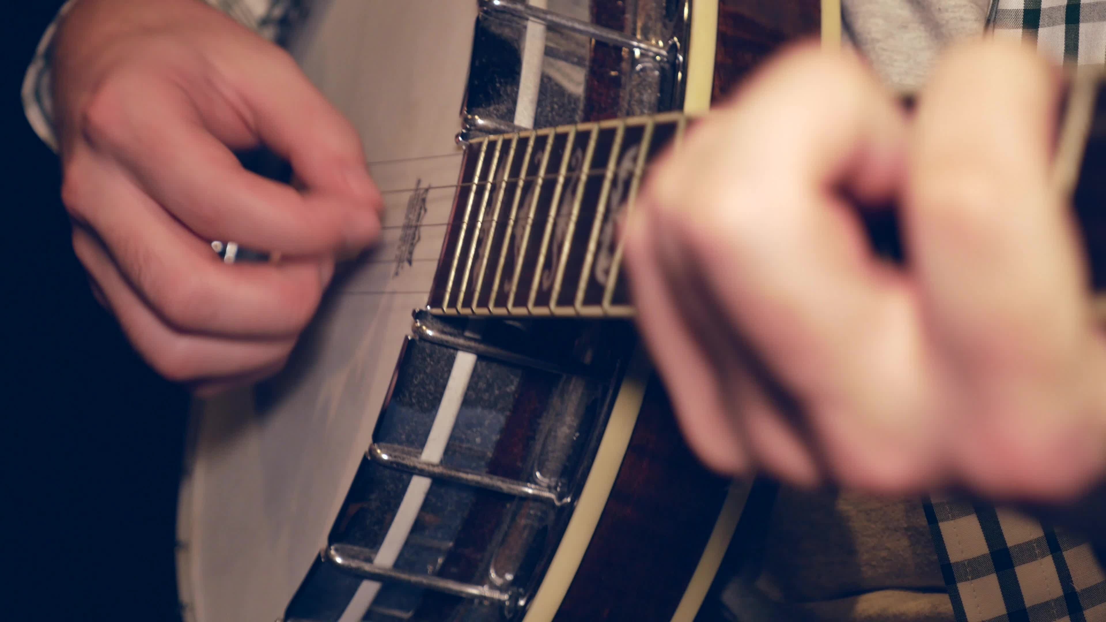 Man playing the banjo, 4K, Stock video, Banjo music, 3840x2160 4K Desktop