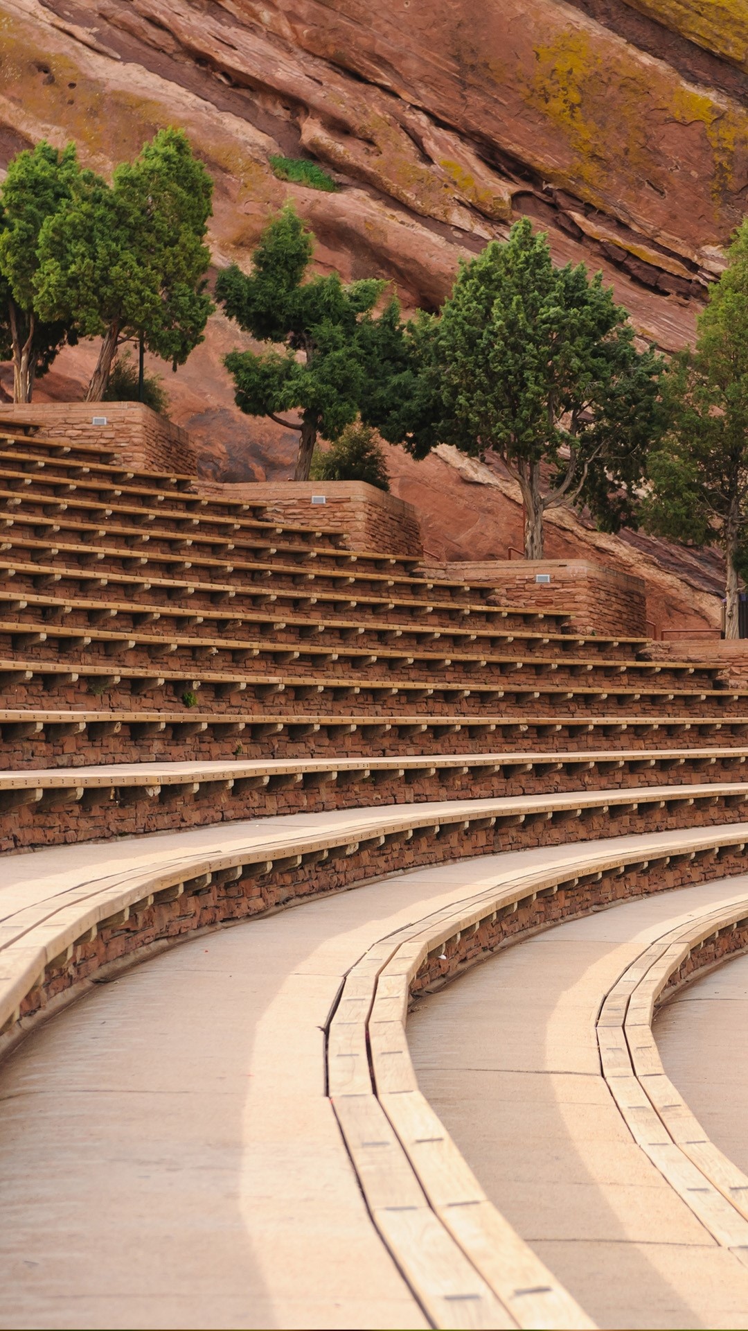 Red Rocks Amphitheatre, Travels, Empty bleacher seats, Windows 10 spotlight images, 1080x1920 Full HD Phone