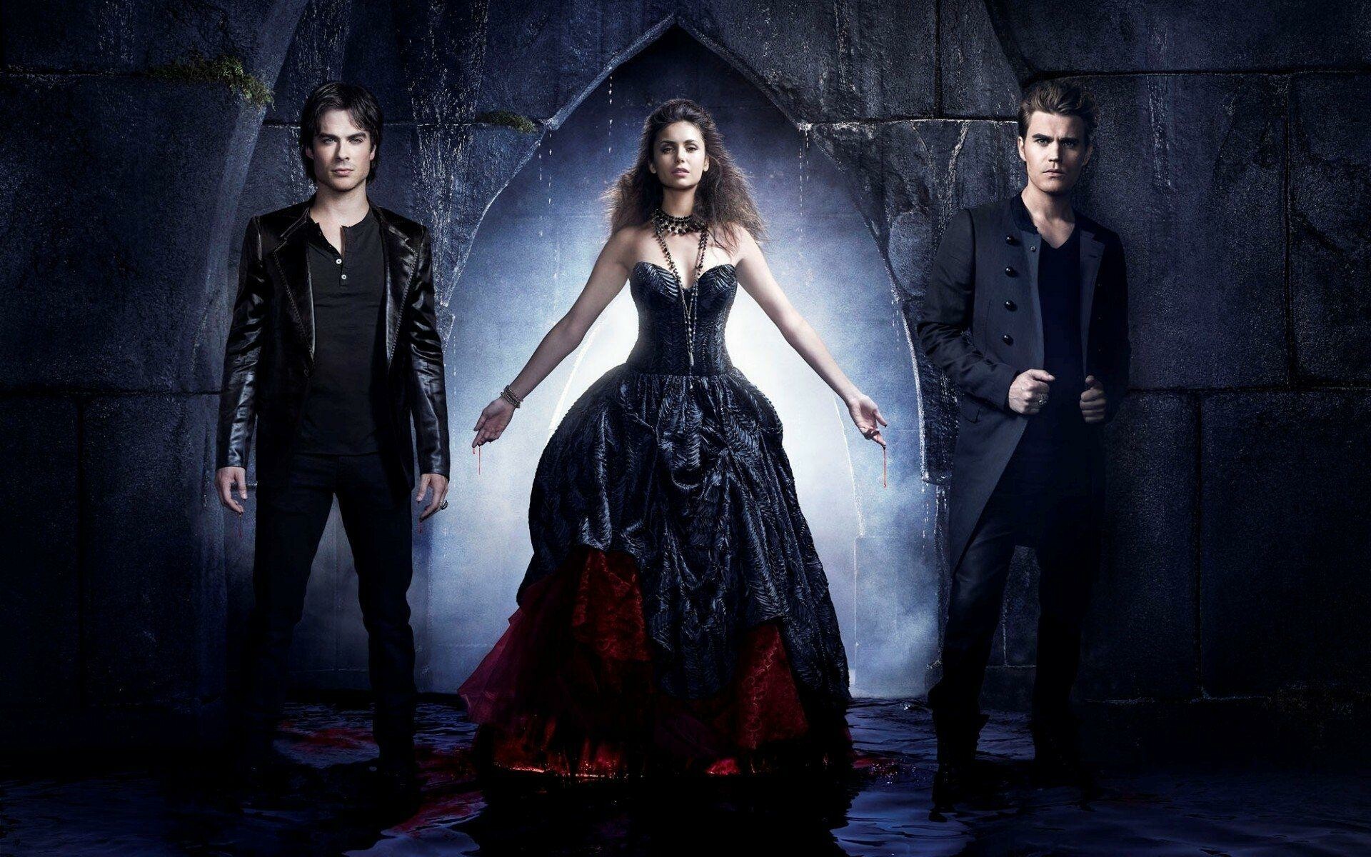 Elena Gilbert and Salvatore brothers, Vampires Wallpaper, 1920x1200 HD Desktop