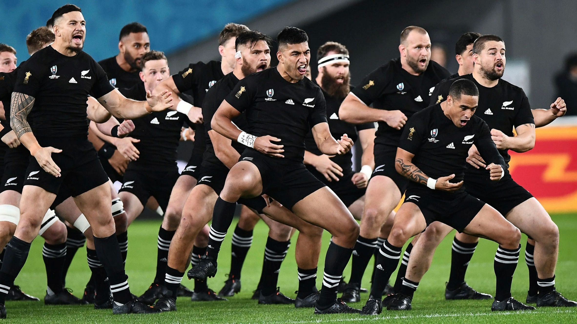 Rugby World Cup 2019, Haka Wallpaper, 2370x1330 HD Desktop