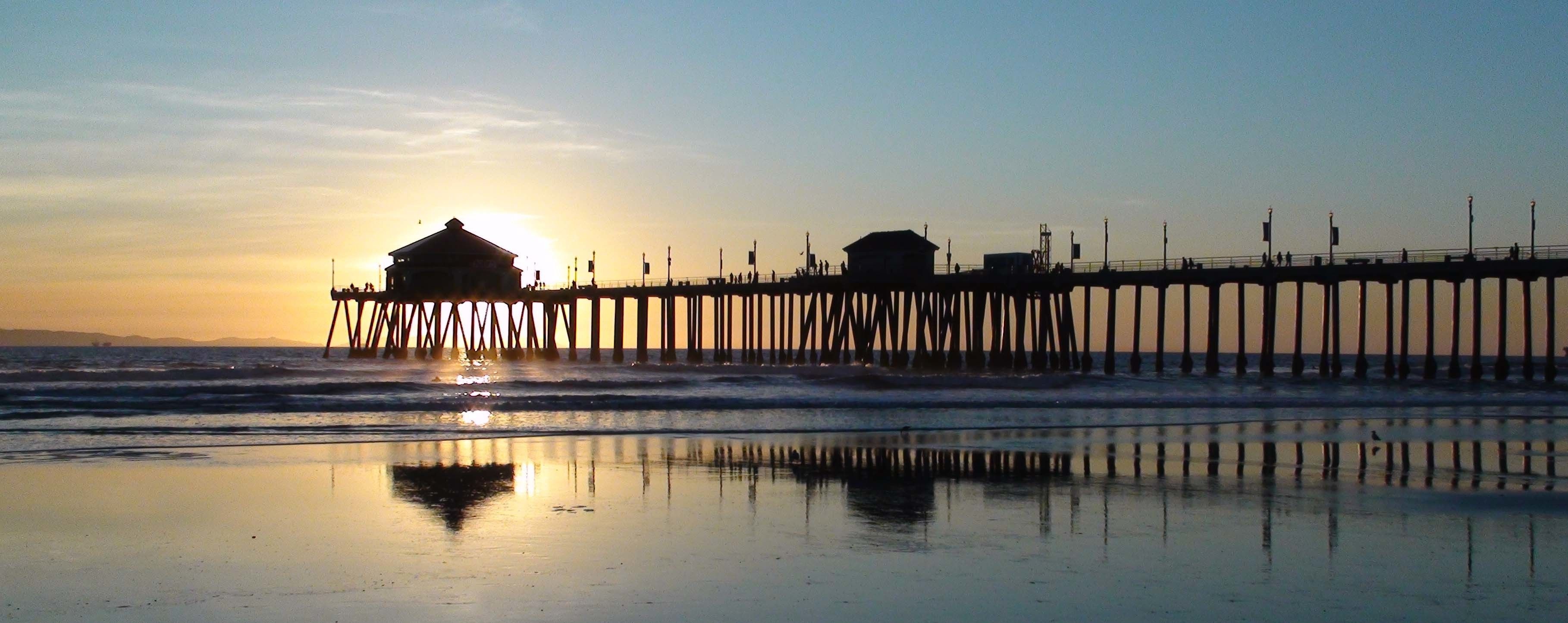 Huntington Beach, Top backgrounds, California, 3640x1450 Dual Screen Desktop