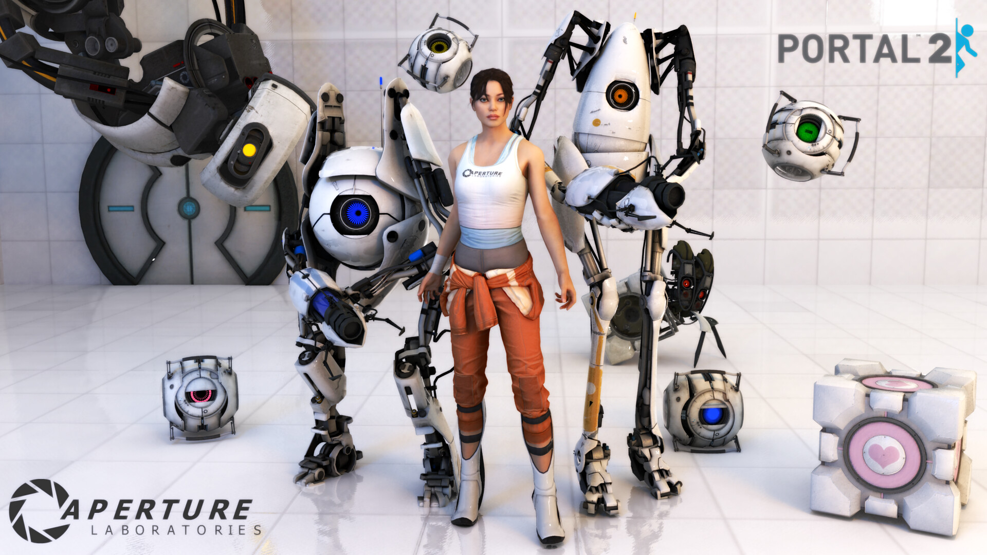 Portal 2, Futuristic setting, Portal gun, Gaming excitement, 1920x1080 Full HD Desktop