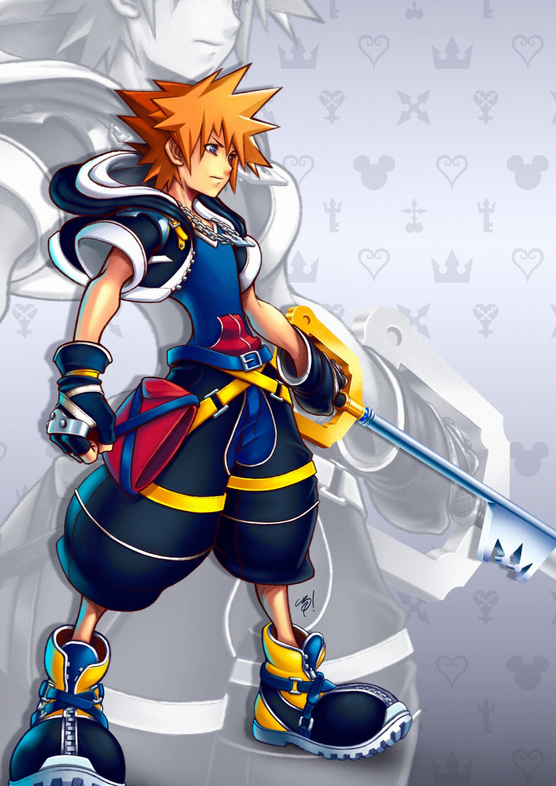 Sora Kingdom Hearts, George Neykov artwork, Fanart gallery, Keyblade wielder, 1920x2720 HD Phone