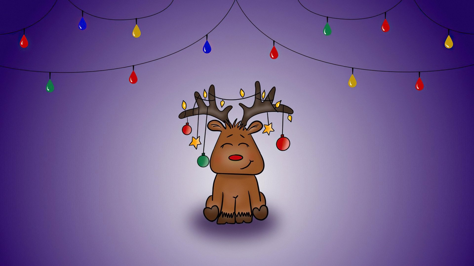 Reindeer, Cute Christmas Wallpaper, 1920x1080 Full HD Desktop