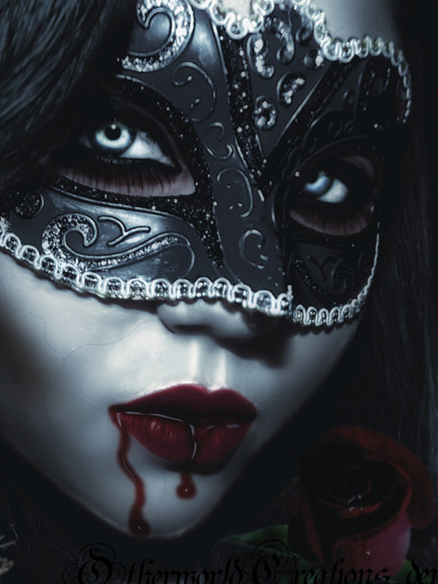 Dark lady masquerade, Gothic vampire, Anime aesthetic, Vampire wallpaper, 1540x2050 HD Phone