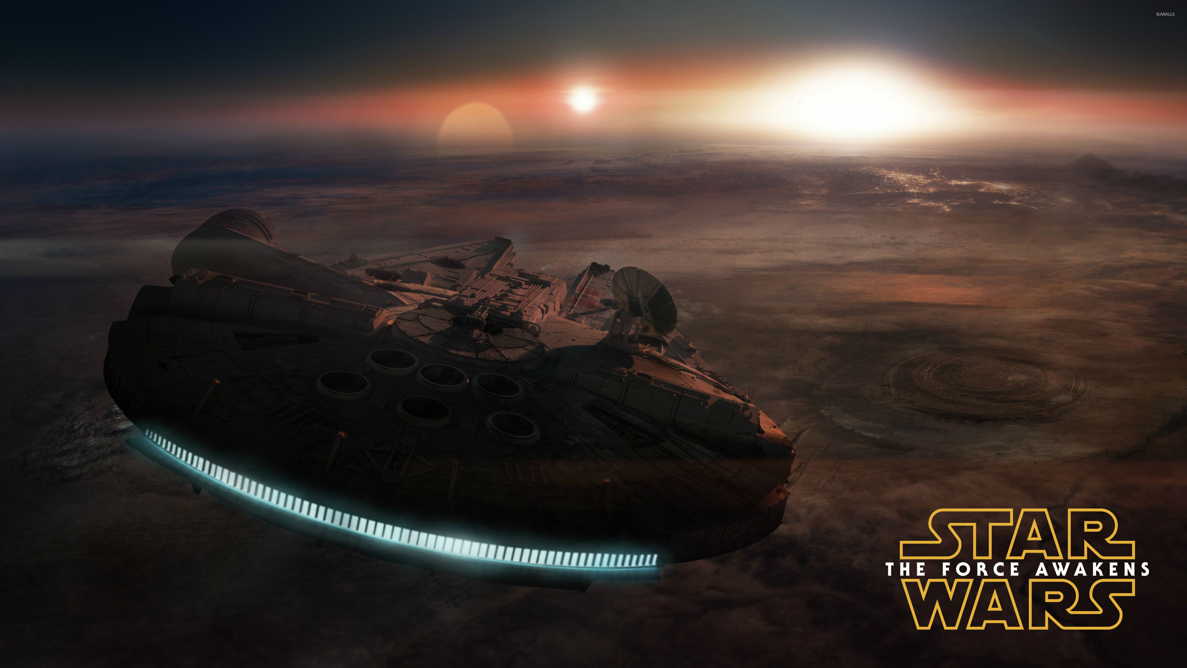 Star Wars: The Force Awakens, Millennium Falcon Wallpaper, 3840x2160 4K Desktop