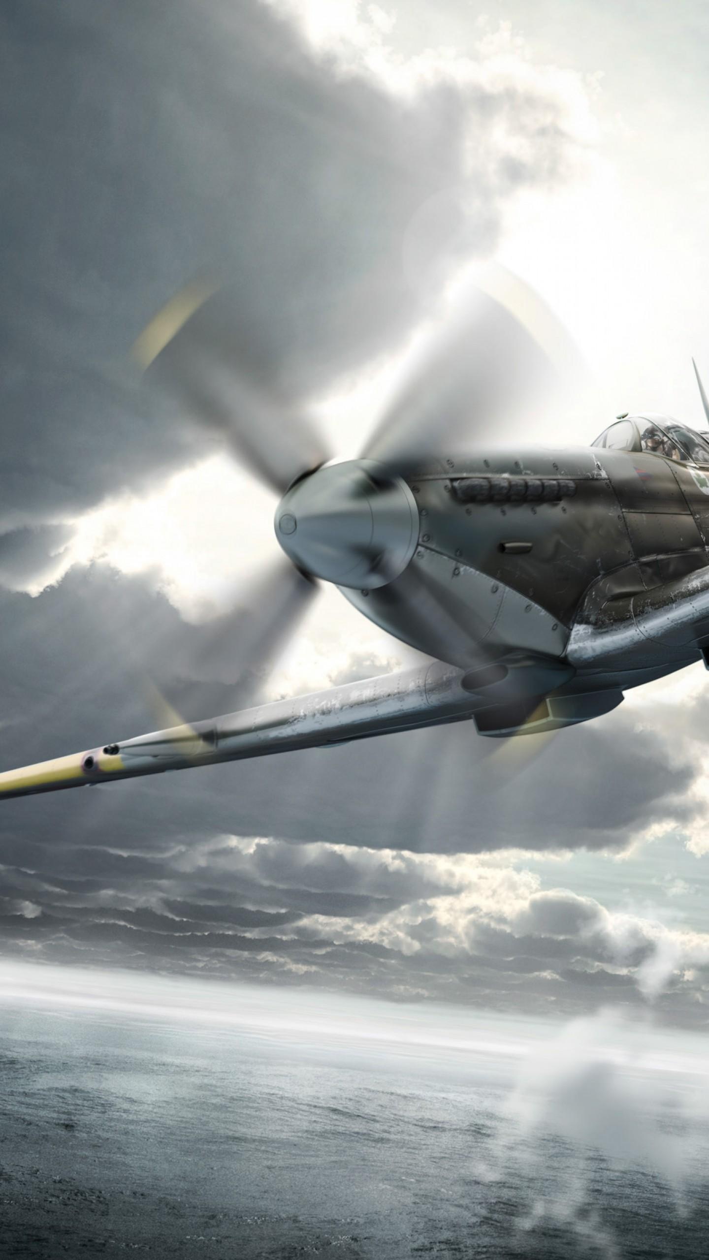 Spitfire smartphone wallpapers, Aviation art, Flying legend, Mobile background, 1440x2560 HD Phone