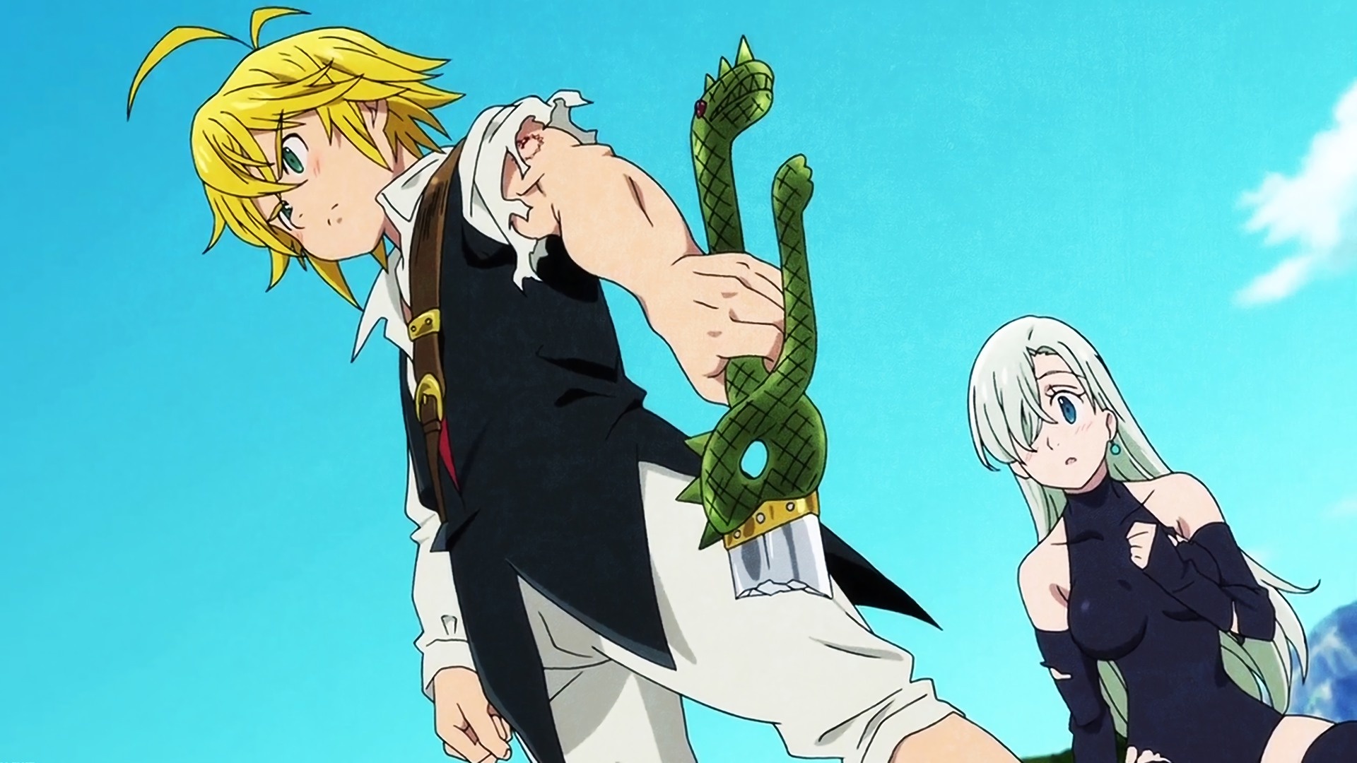 Anime drawing, Meliodas, Elizabeth, Seven deadly sins, 1920x1080 Full HD Desktop