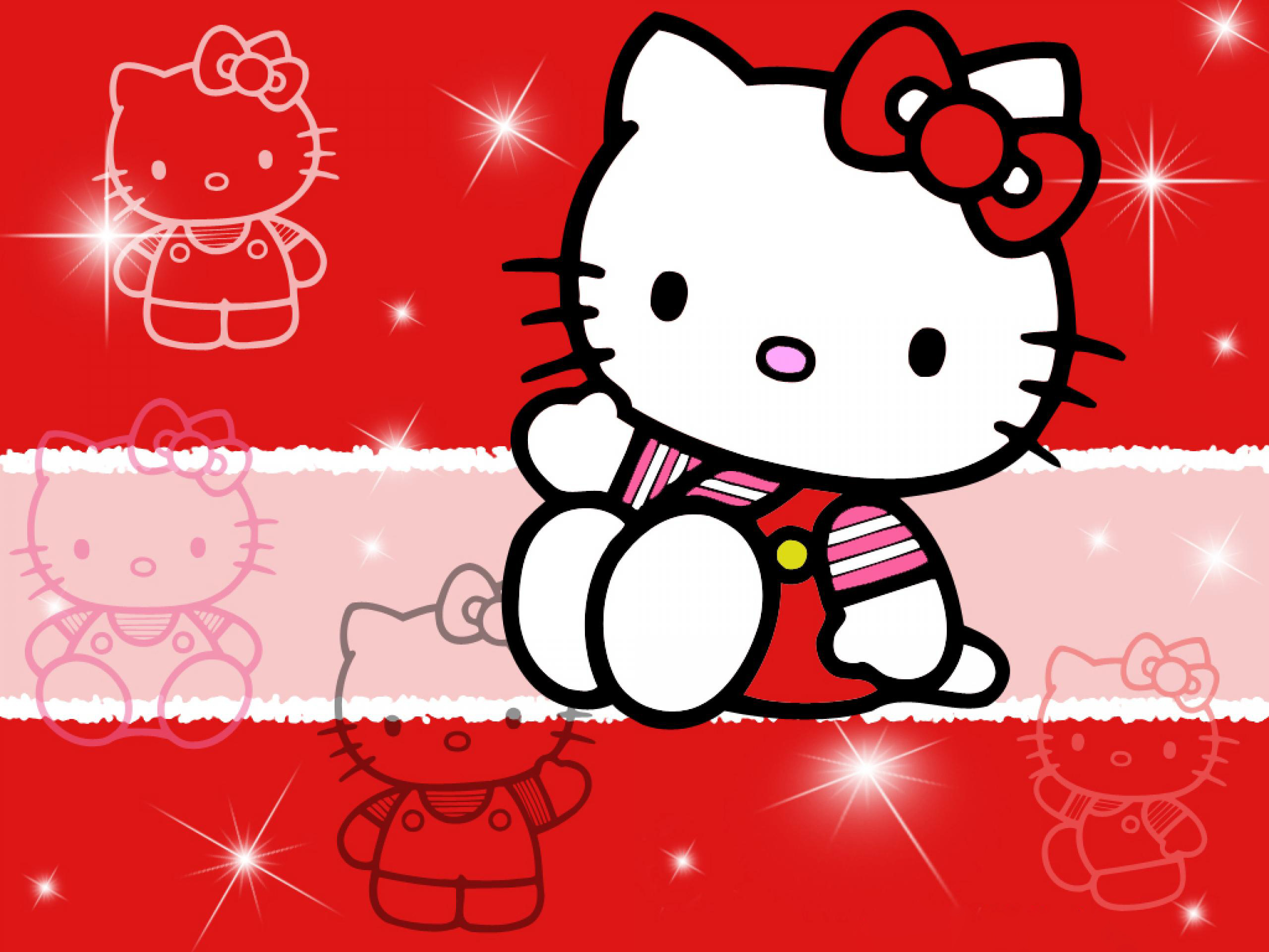 Hello Kitty, Cute cat wallpapers, Vibrant purple hues, Playful illustration, 2560x1920 HD Desktop